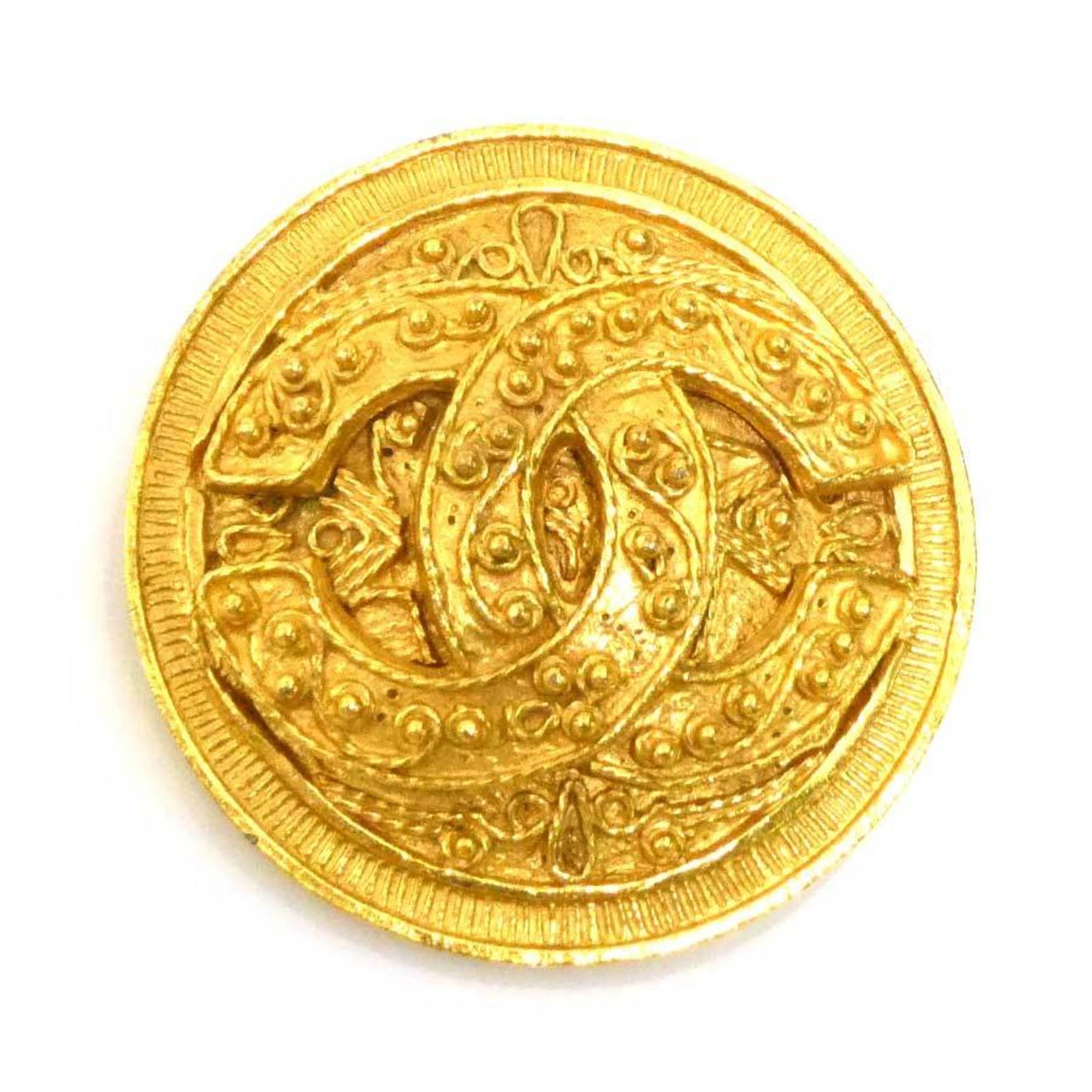 CHANEL Brooch Coco Mark Metal Gold Women's