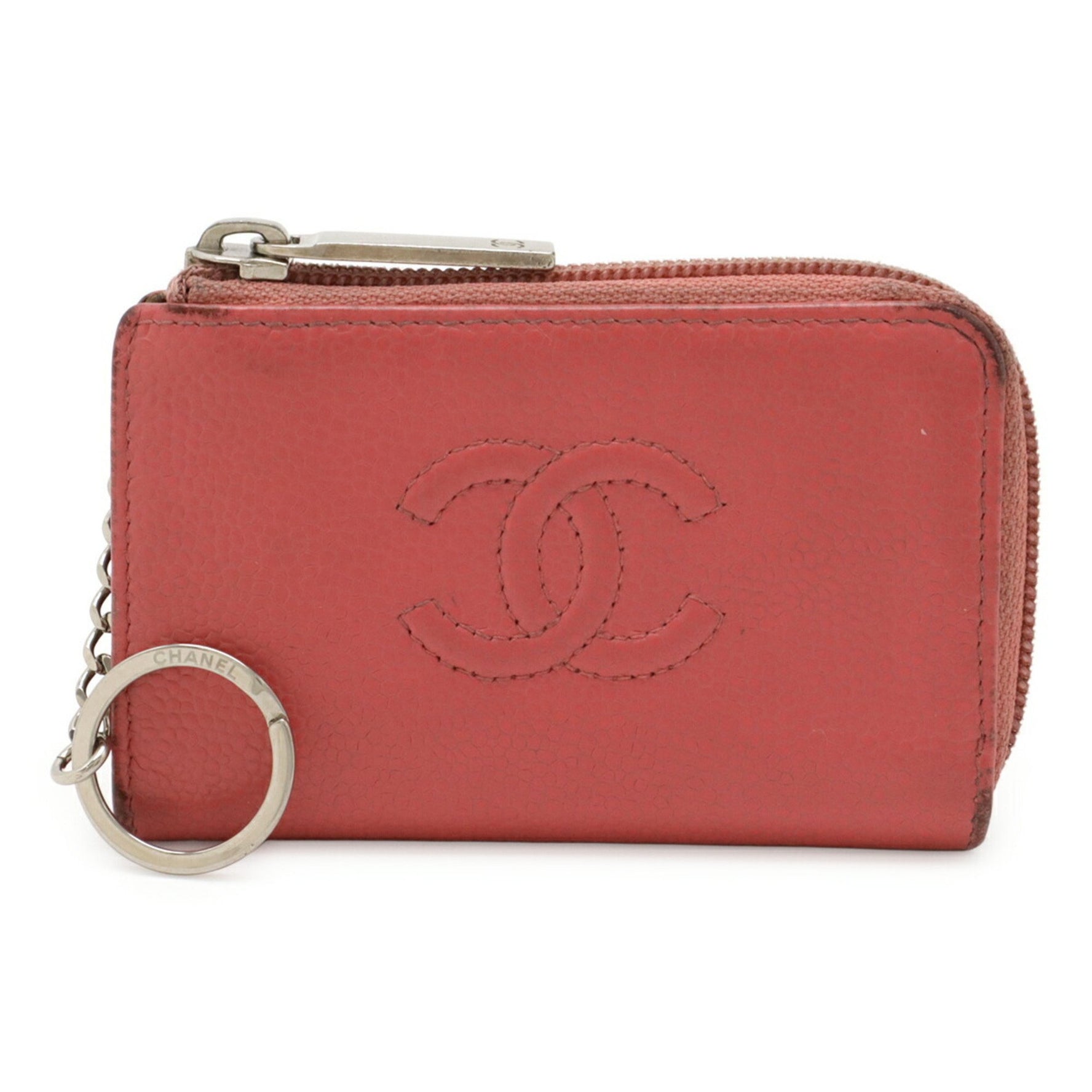 CHANEL Coco Mark Coin Case, Wallet, Purse, L-Shaped, Caviar Leather