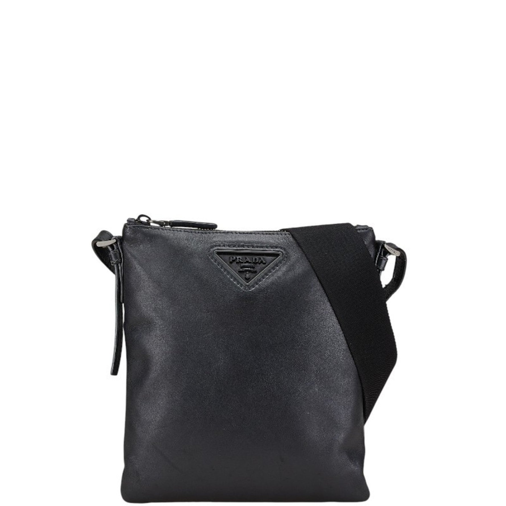 Prada Triangle Logo Crossbody Shoulder Bag Leather