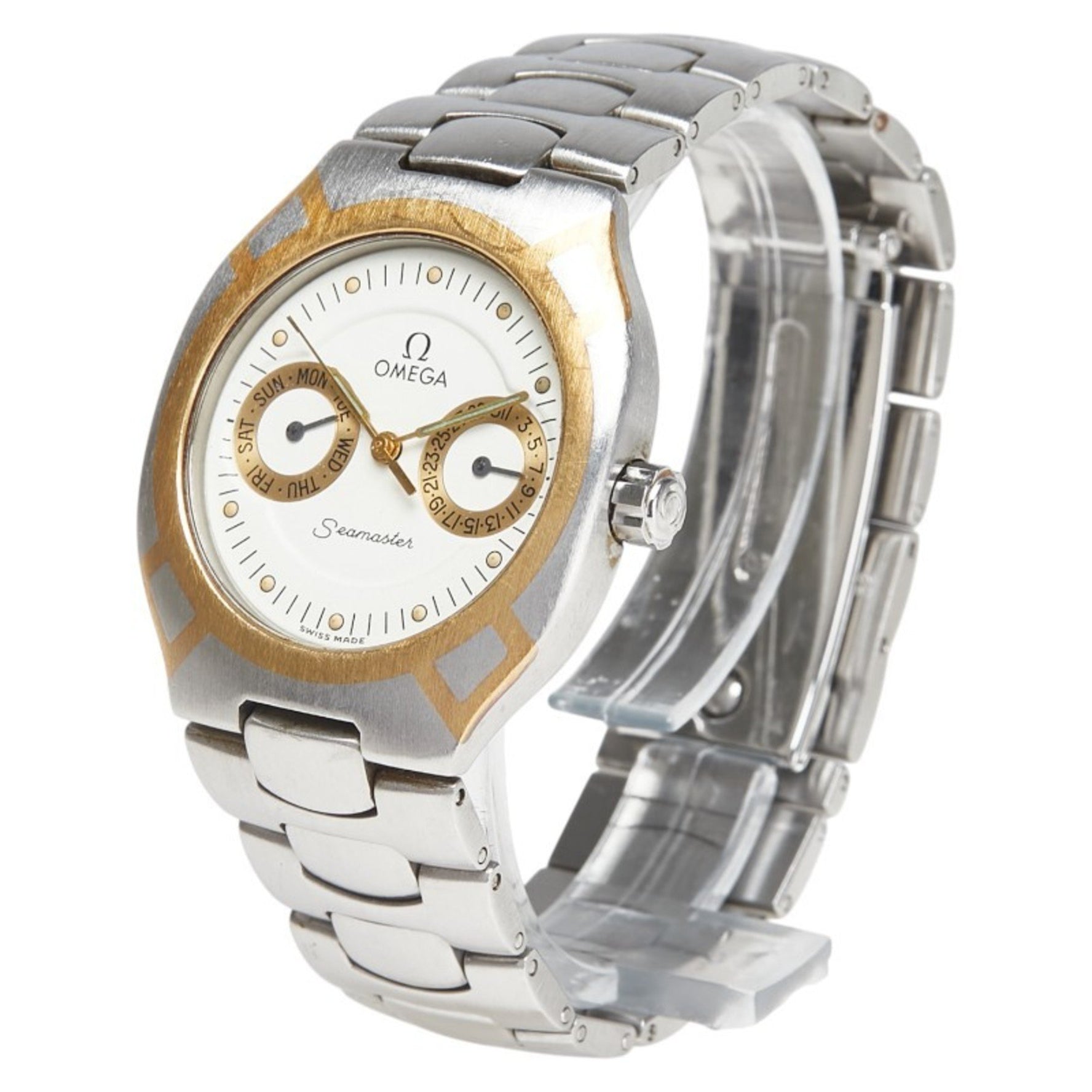 Omega Seamaster Polaris Quartz Watch with White Dial and Stainless Steel