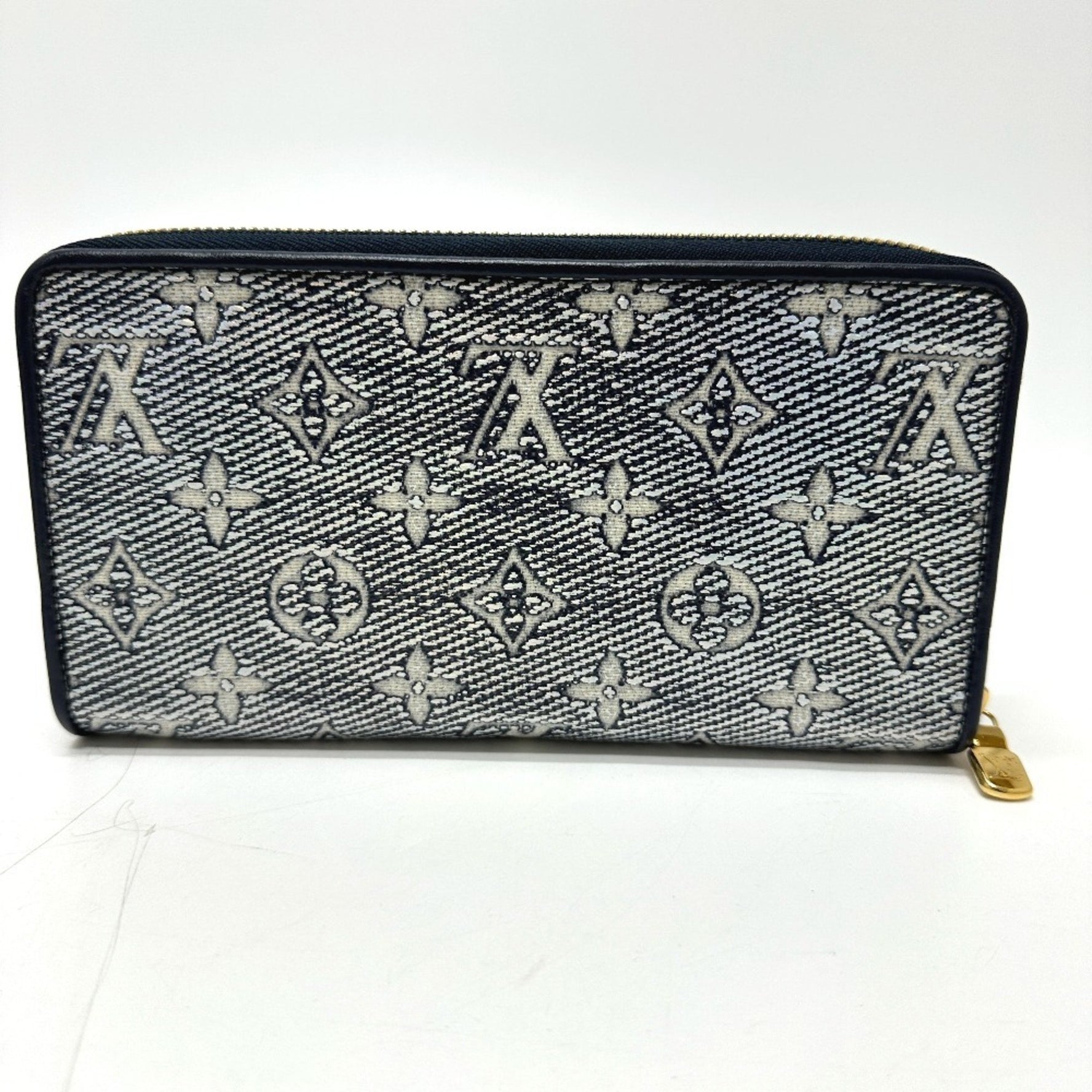 LOUIS VUITTON M82468 Monogram Jacquard Zippy Wallet, Long Women's, Navy