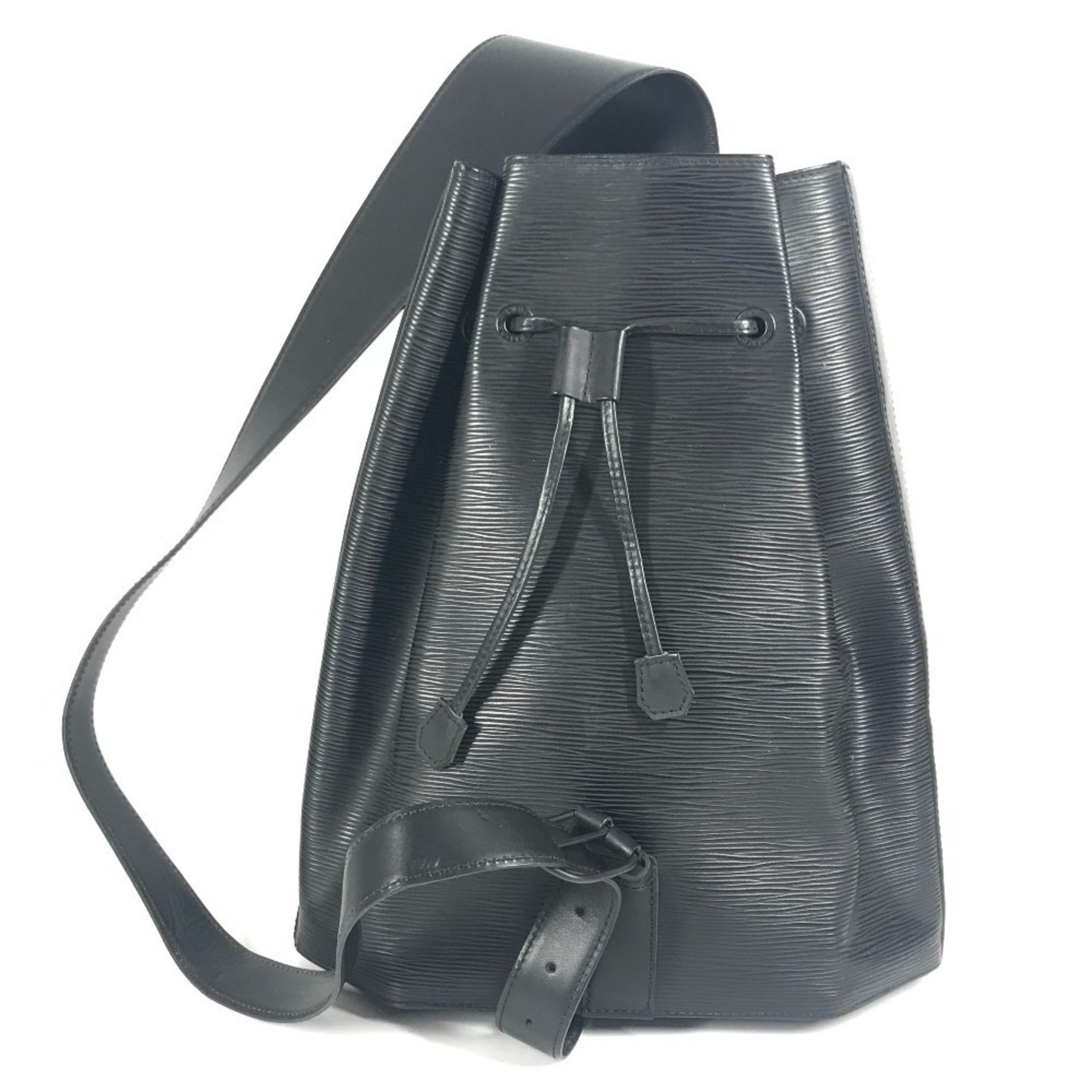 LOUIS VUITTON Epi Sac Ado Shoulder Bag in Leather, Men's and Noir Black