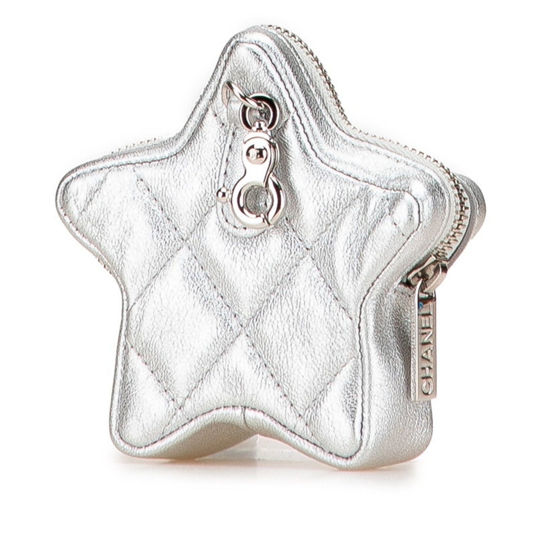 CHANEL Matelasse Coco Mark Star Wallet/Coin Case Mini Pouch Lambskin