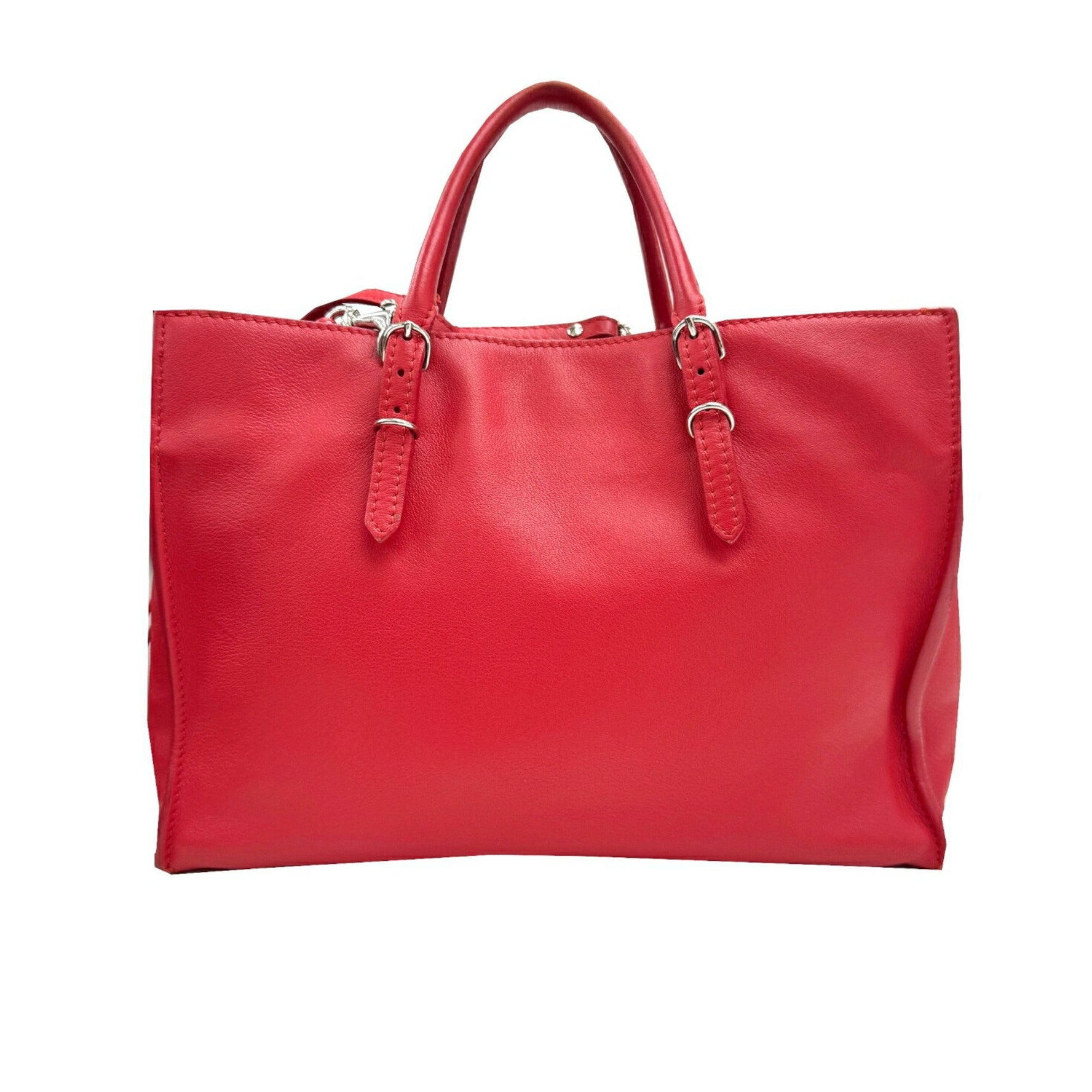 BALENCIAGA Paper Mini Shoulder Bag Handbag Leather Red Women's