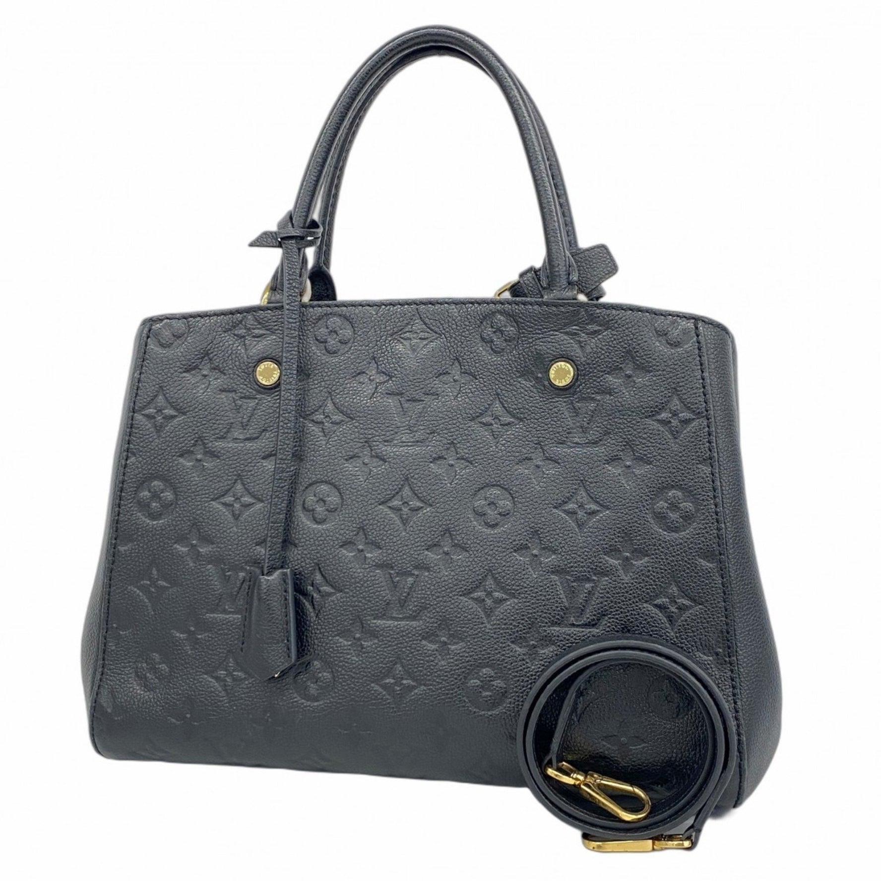 Louis Vuitton Monogram Empreinte Montaigne MM Handbag M41048 Noir Women's