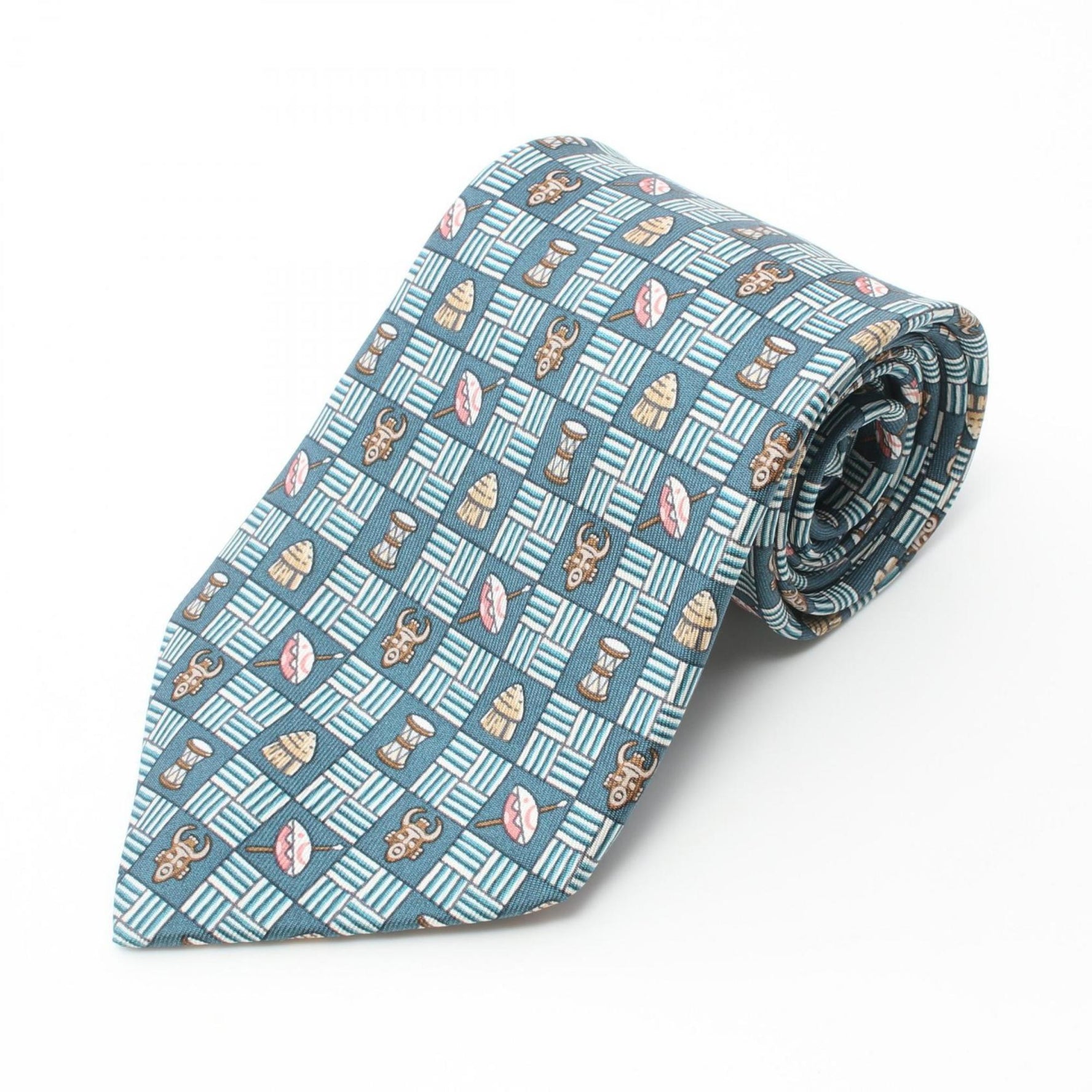 Hermes HERMES Scarf Clothing Silk Men's Green Multicolor
