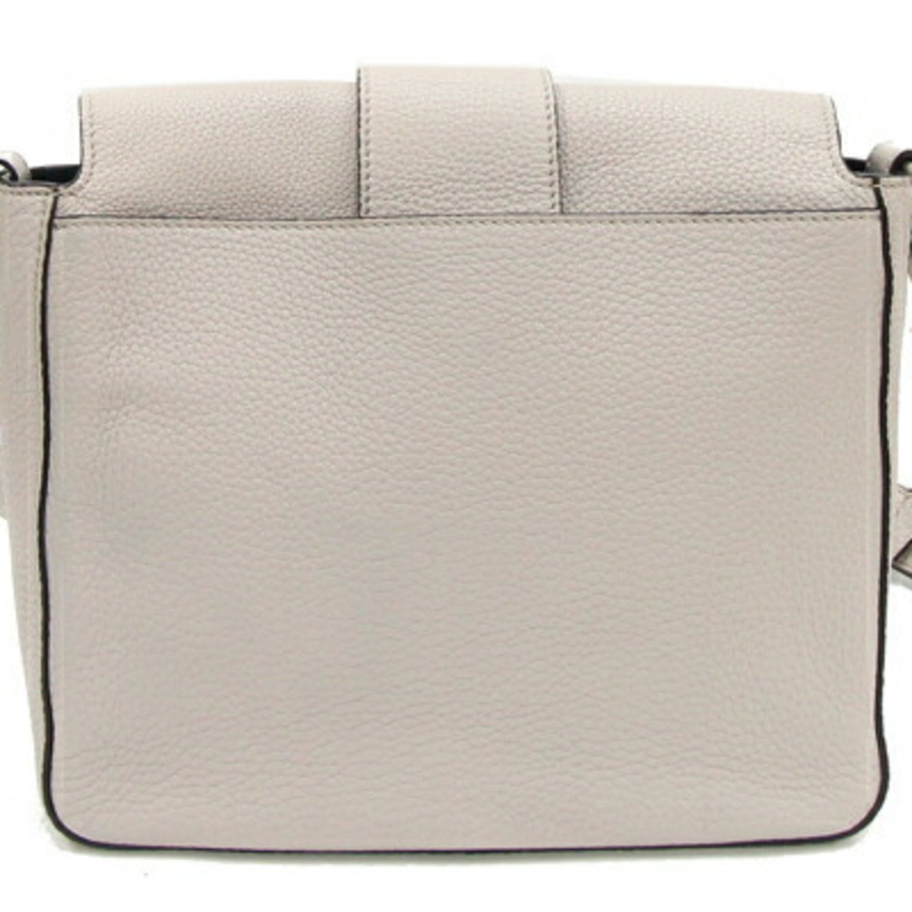 Fendi Shoulder Bag Bucket Medium Greige Leather FF