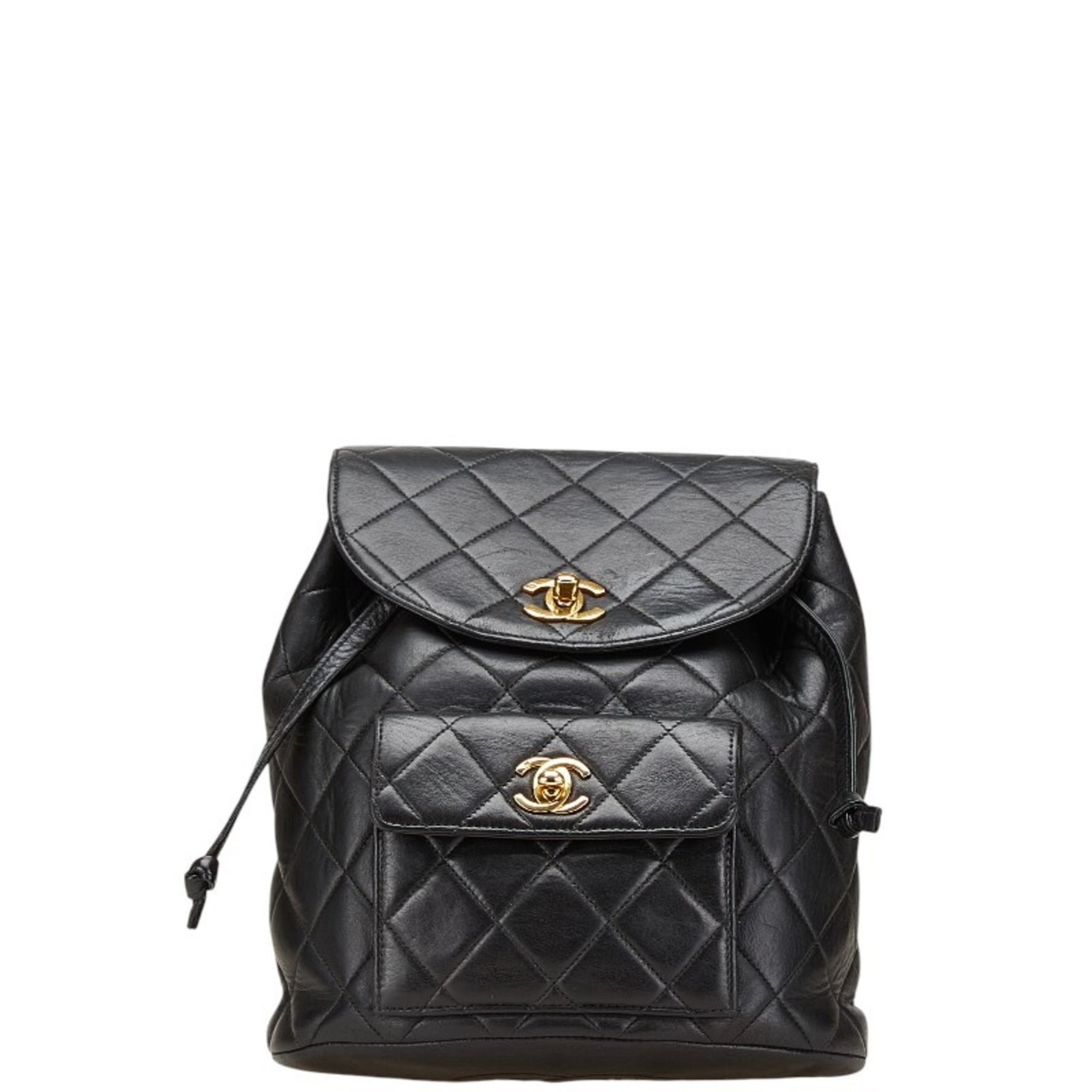 CHANEL Matelasse Coco Mark Gold Hardware Chain Backpack Lambskin