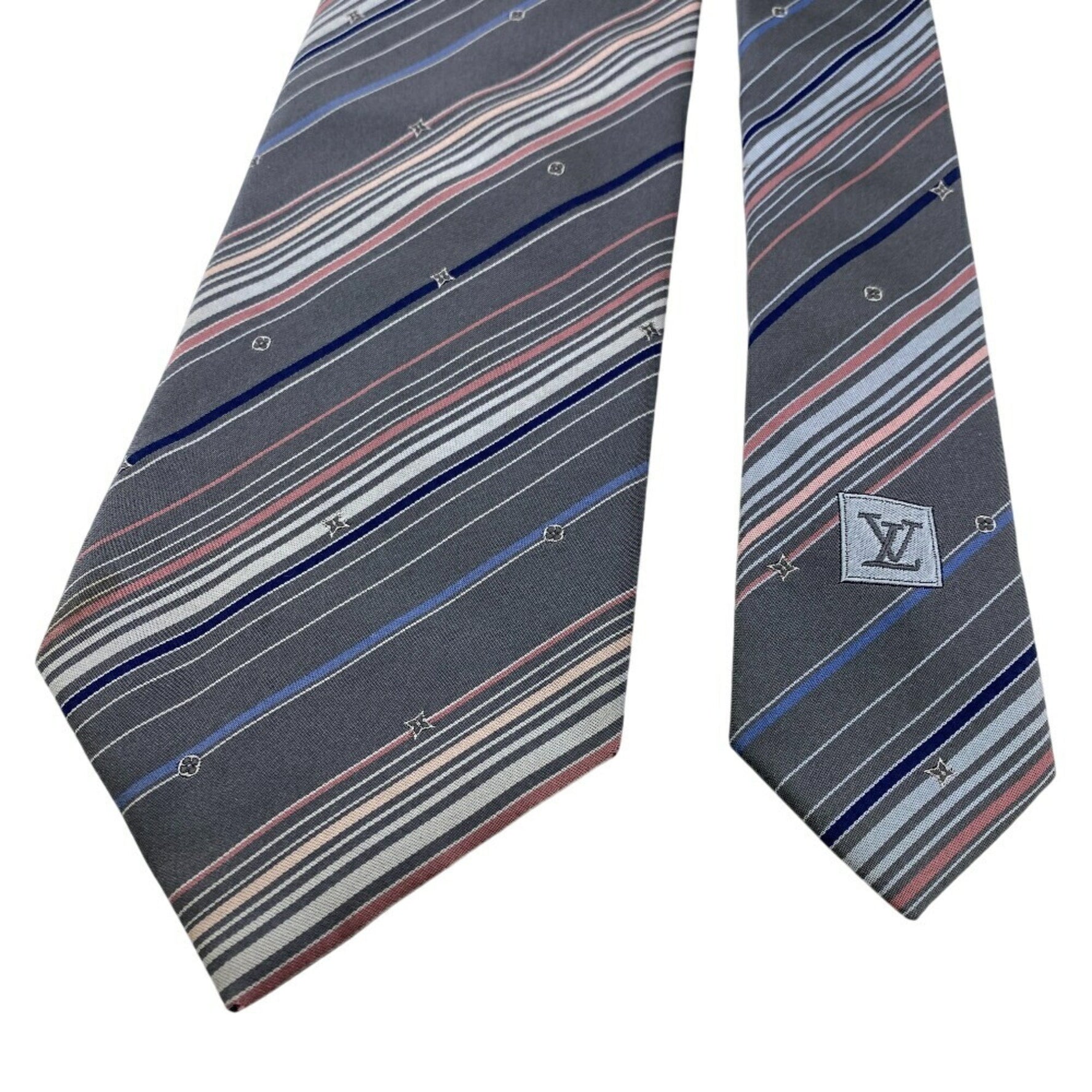 Louis Vuitton Monogram Silk Stripe Tie in Multicolor