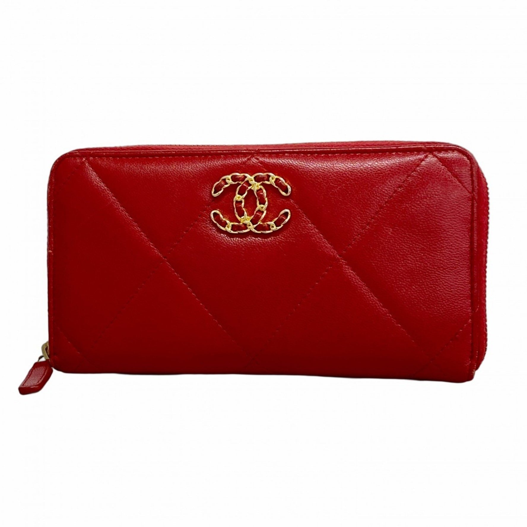 Chanel Long Wallet 19 Lambskin Red