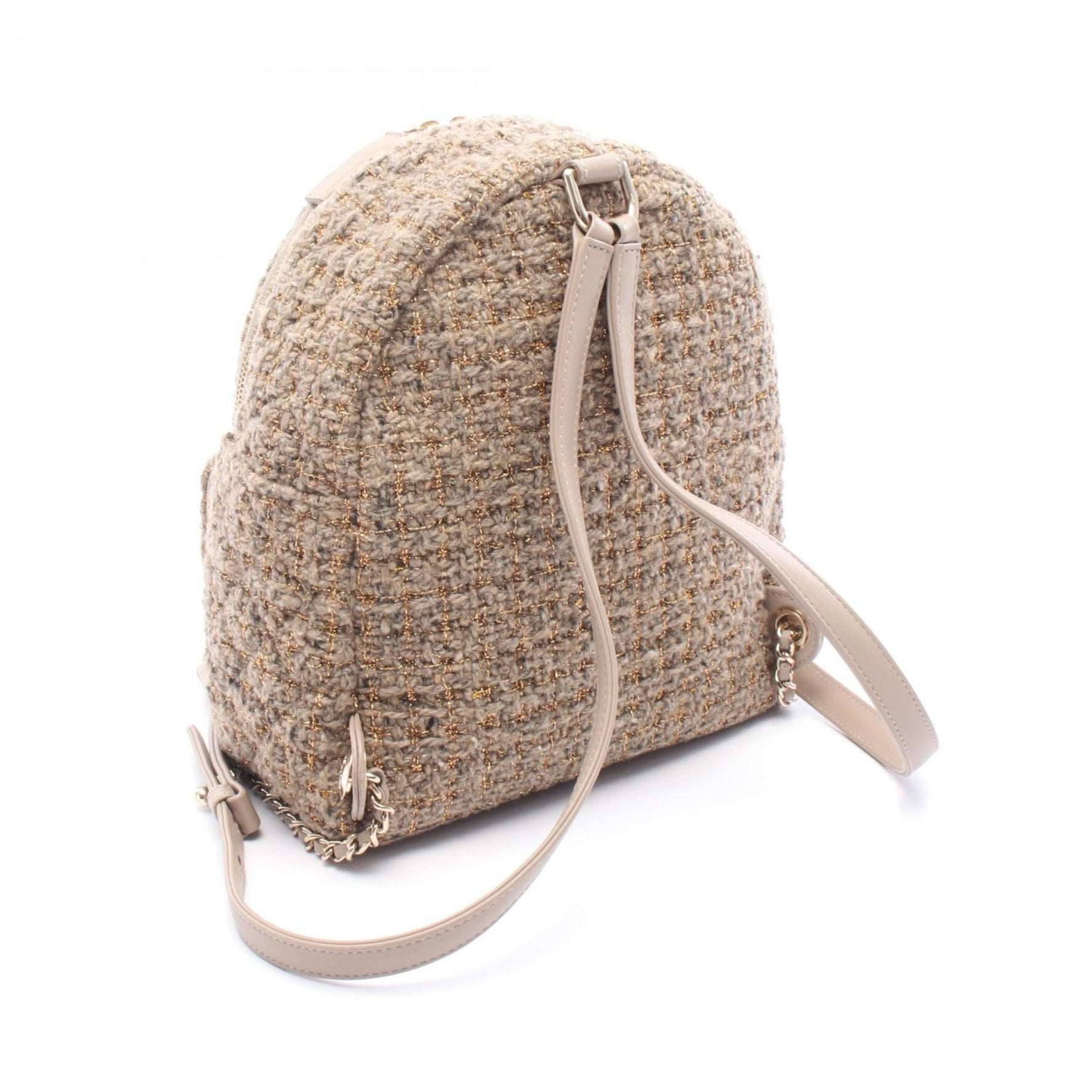 CHANEL Matelasse Backpack, Fabric and Leather, Beige, Multicolor