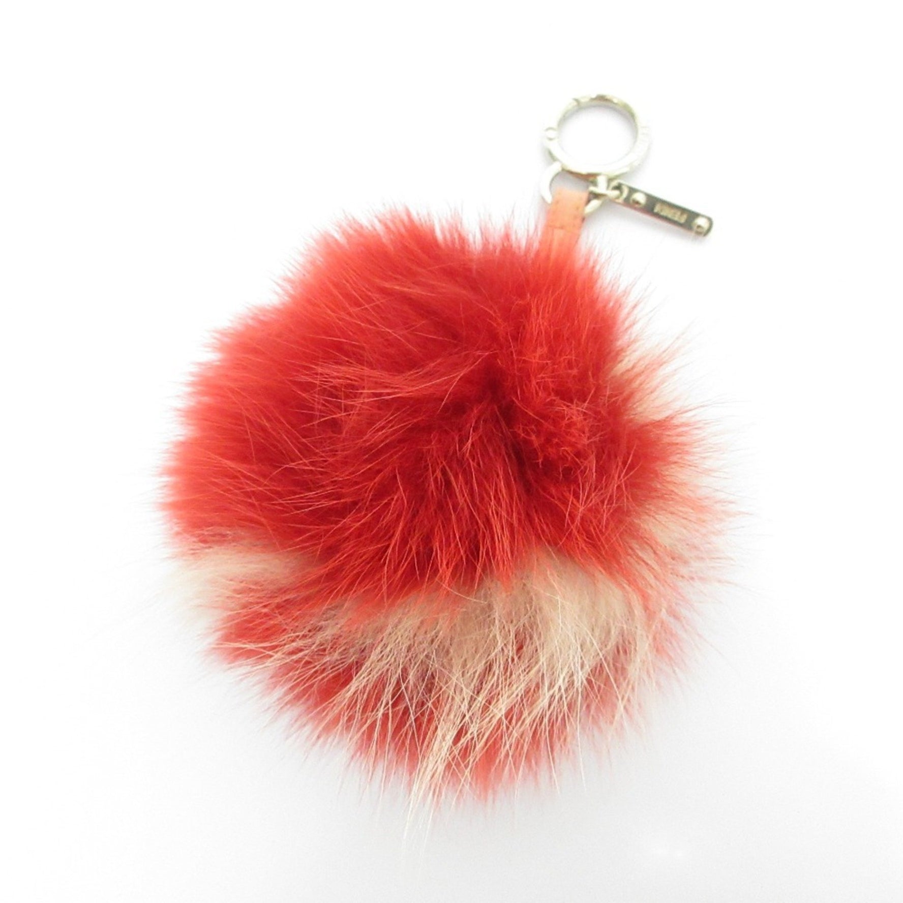 FENDI Bonbon Fur Charm Keychain Red