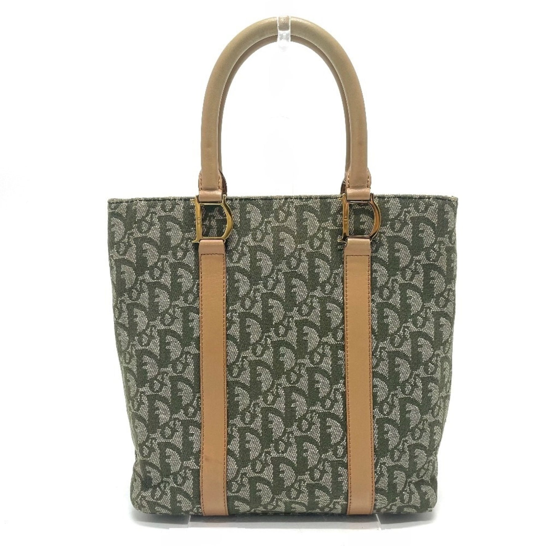Christian Dior Dior Trotter Logo D Metal Fittings Bag Handbag Tote Canvas Leather
