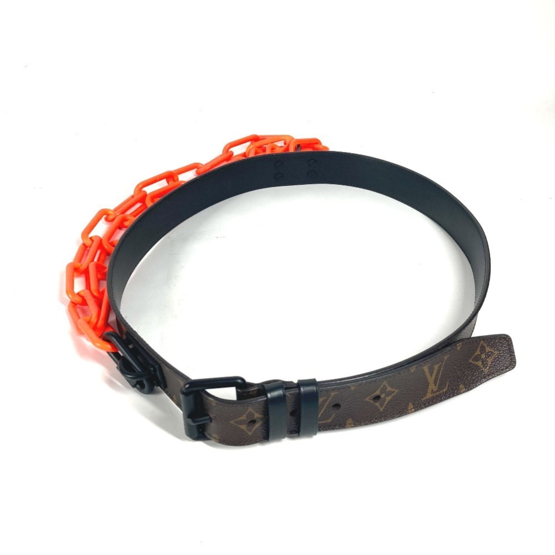 Louis Vuitton Monogram Santur Signature Chain Belt Canvas Orange