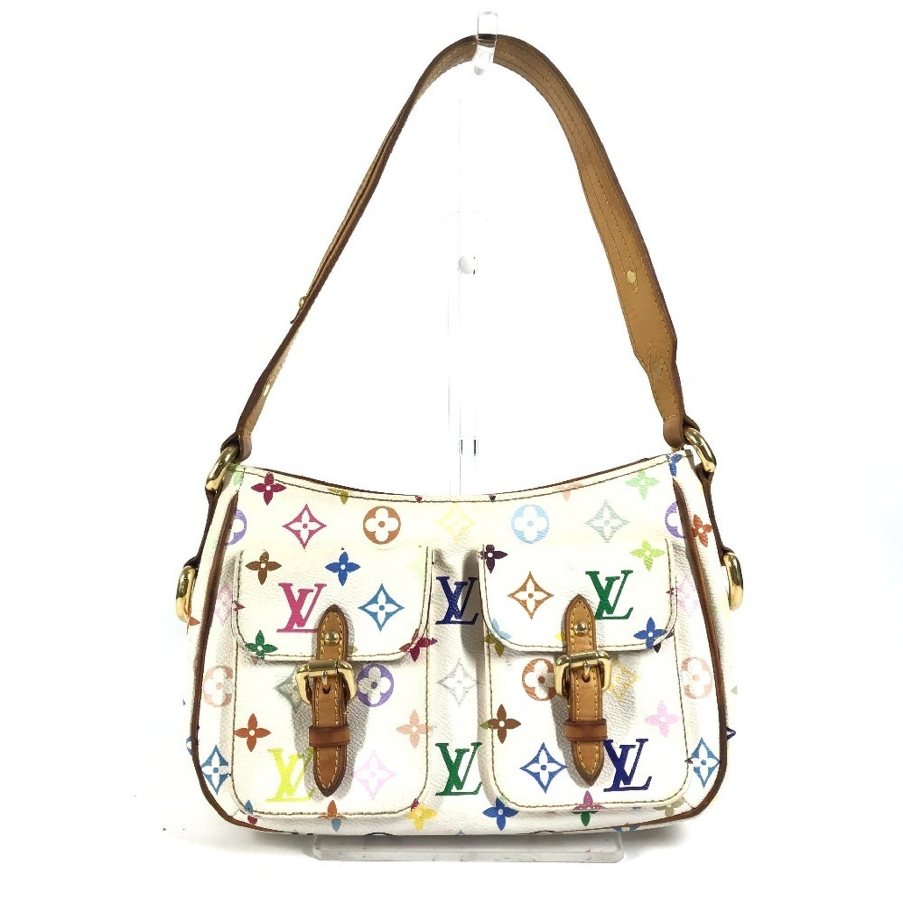 Louis Vuitton Monogram Multicolor Lodge PM Shoulder Bag Canvas Blanc