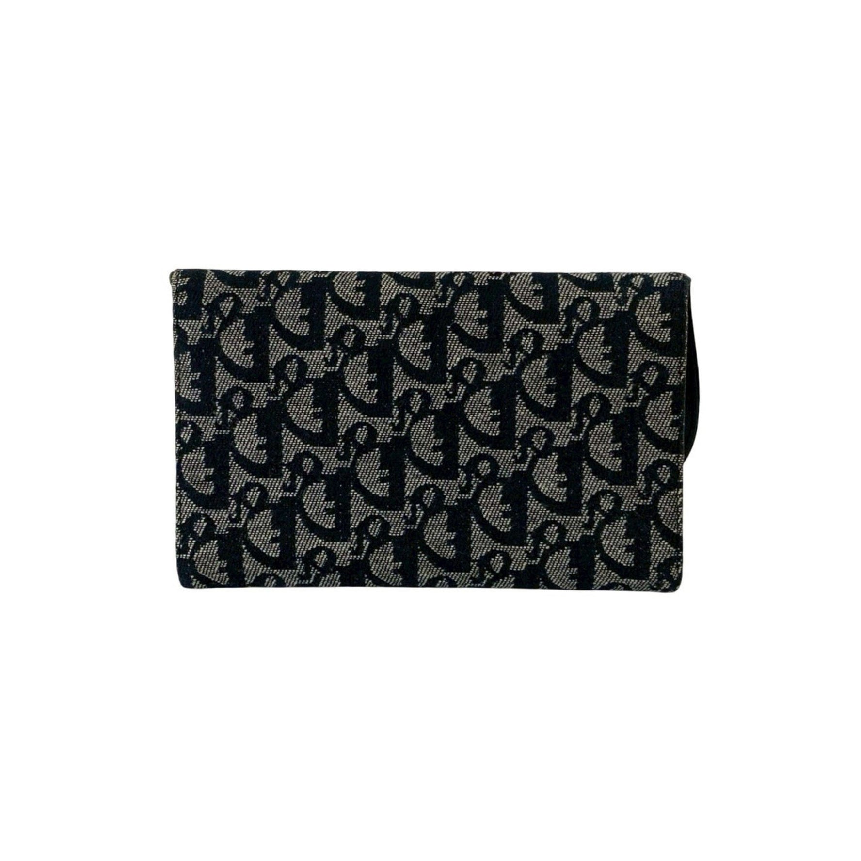 Christian Dior Trotter Pattern Canvas and Leather Tri-Fold Long Wallet