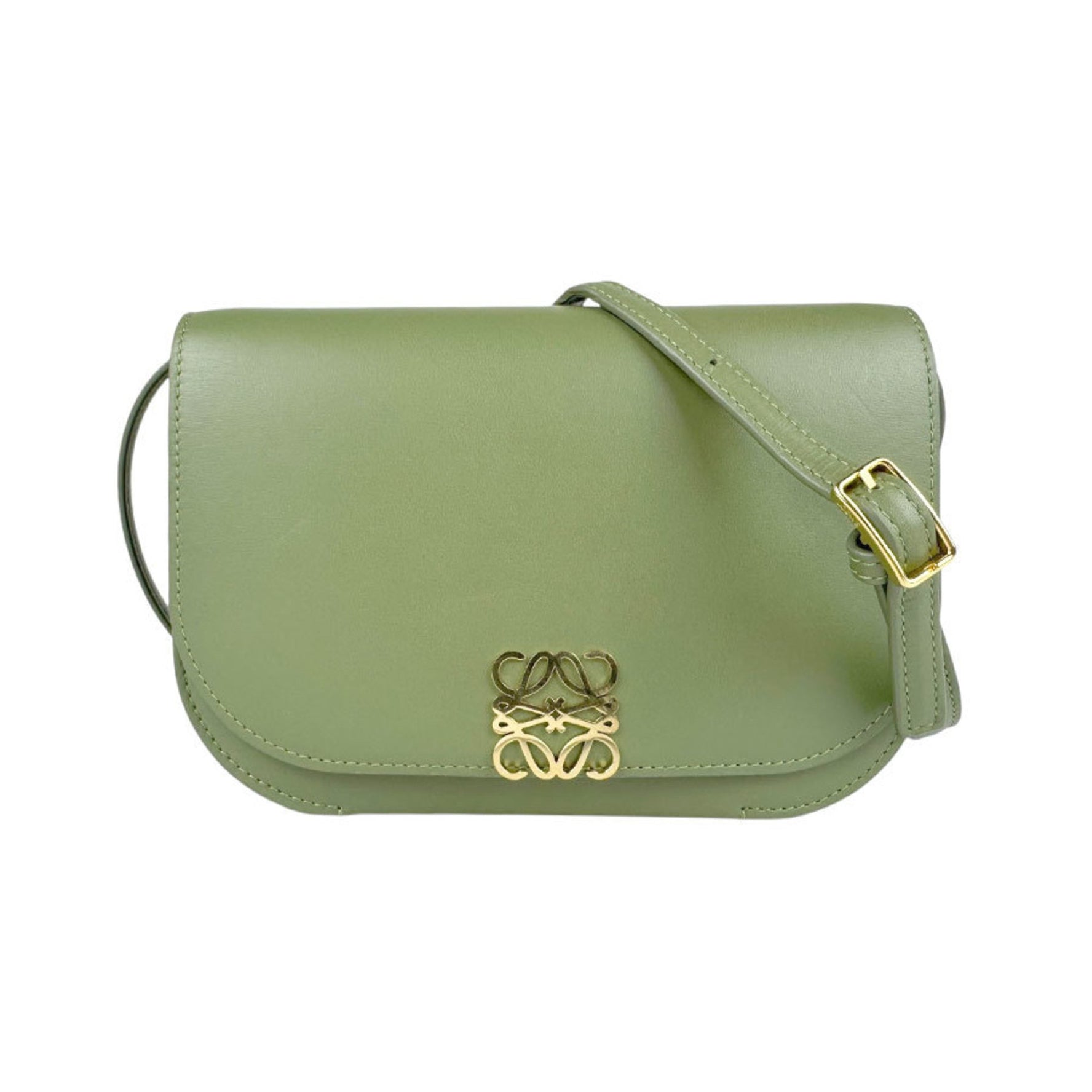 LOEWE Shoulder Bag Goya Small Leather Khaki Gold Women's z4089