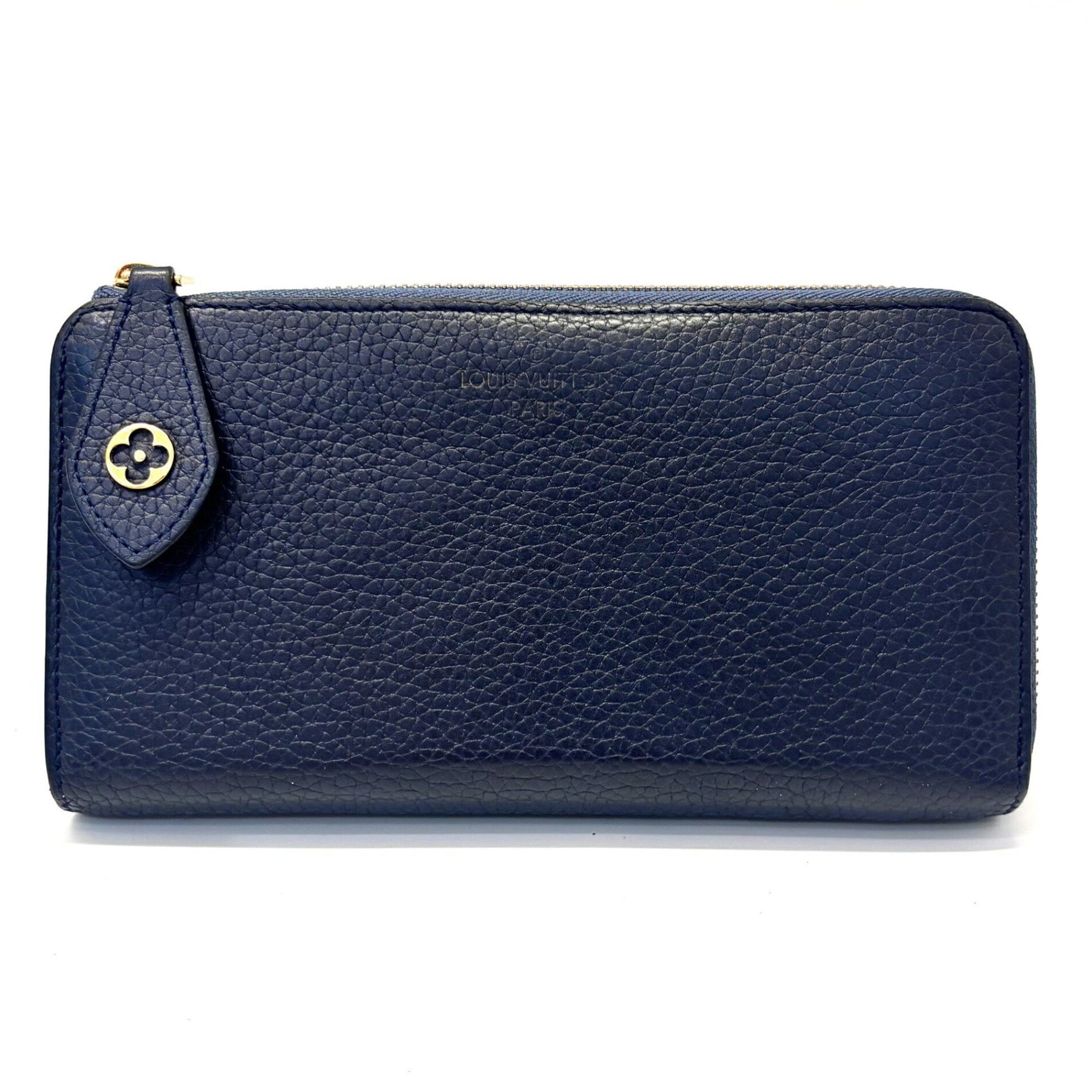 Louis Vuitton Portefeuille Comete Blue Marine L-Shaped Long Wallet Leather Navy