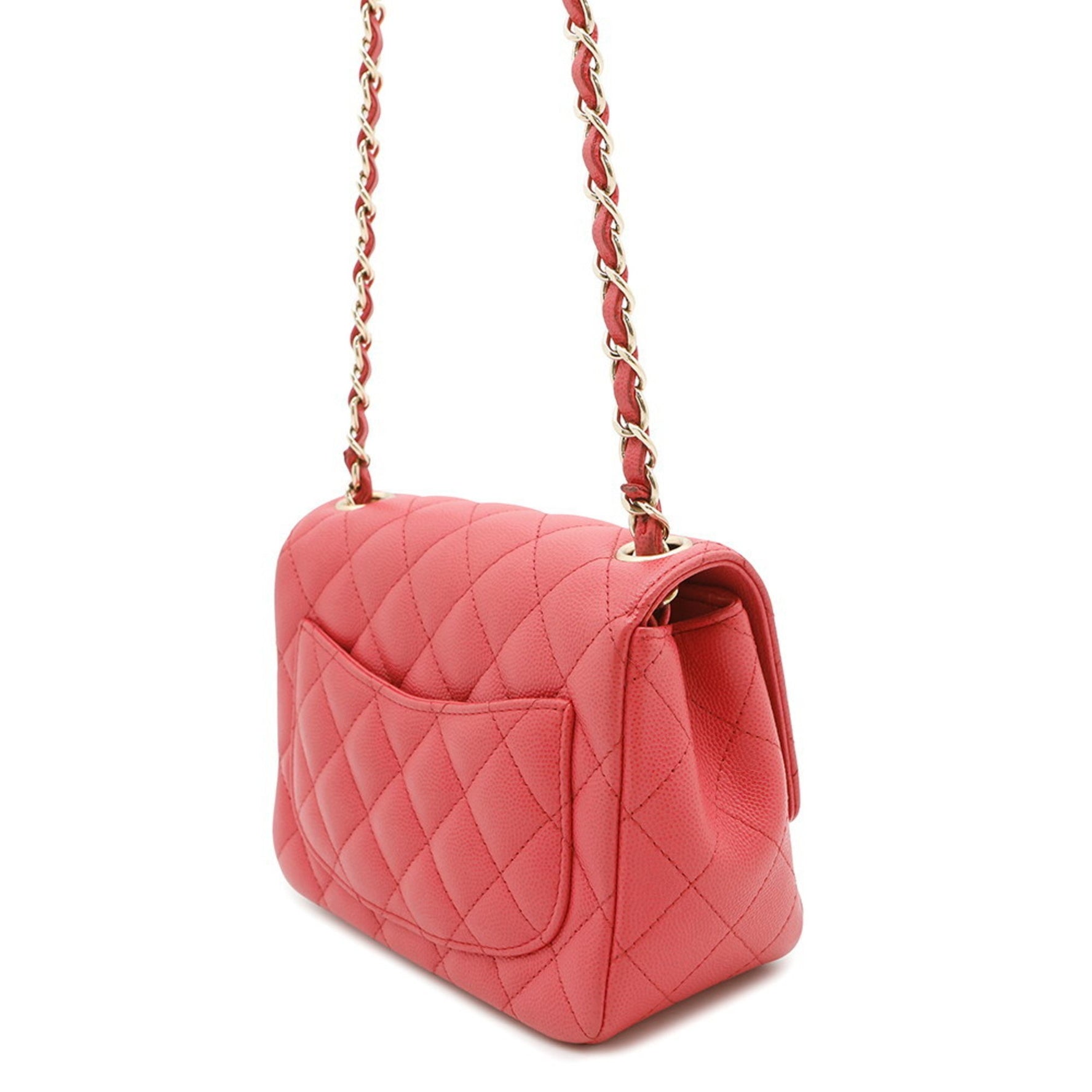 Chanel Chain Shoulder Bag Mini Matelasse Coco Mark Caviar Skin