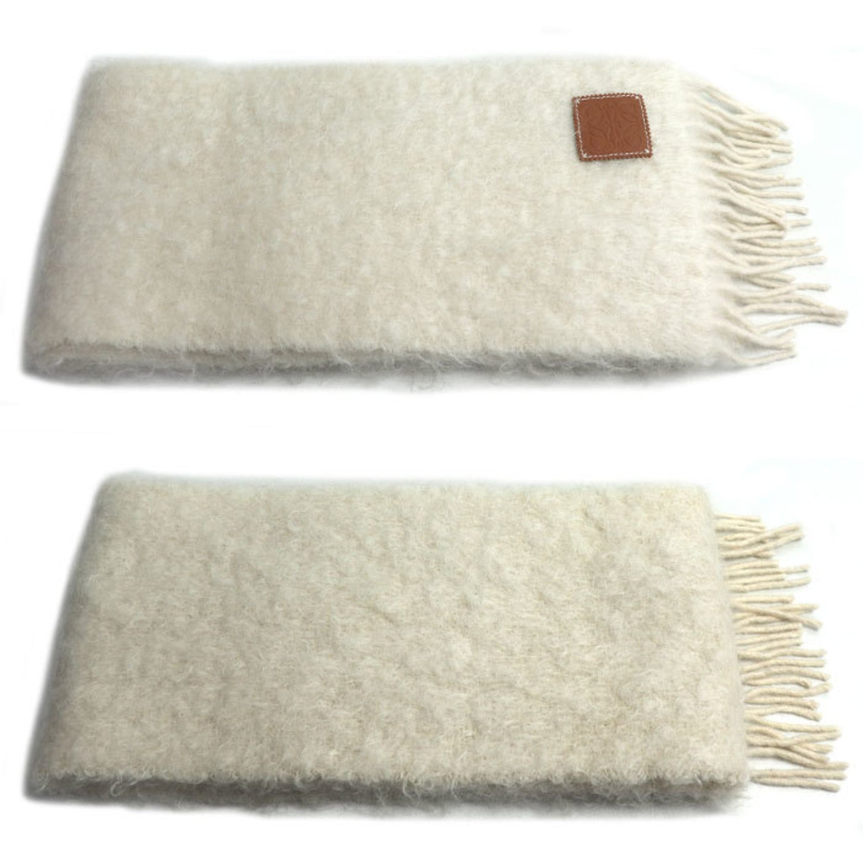 LOEWE Anagram Scarf, Beige, Women's