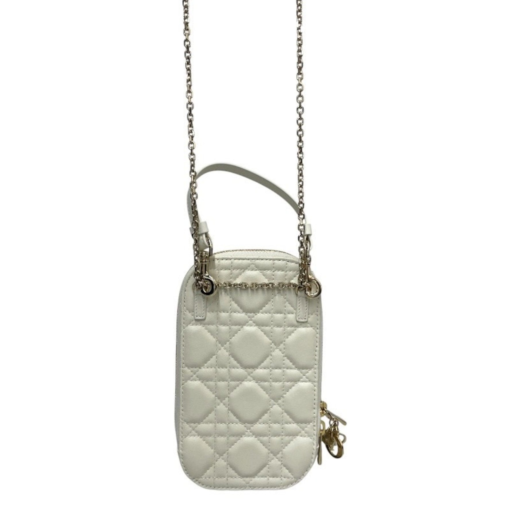 Christian Dior Dior Lady Call'in Phone Holder Lambskin Shoulder Bag for Women, Pouch, Cannage, Smartphone