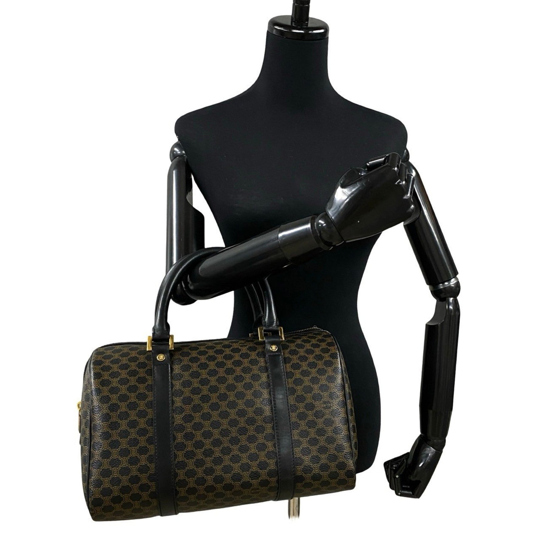 CELINE Macadam Blason Leather Mini Boston Bag