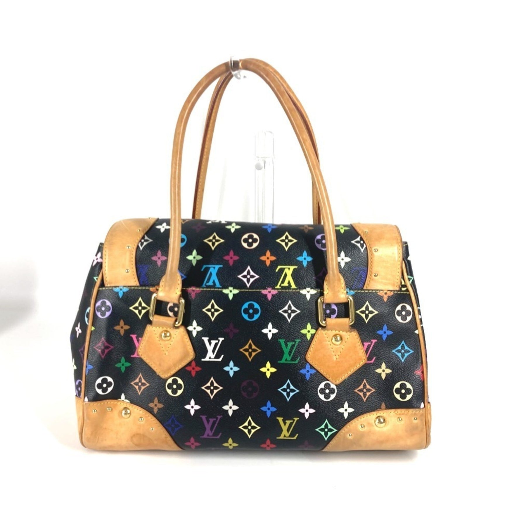 Louis Vuitton Monogram Multicolor Beverly GM Bag Flap Handbag Tote Shoulder Canvas Noir Black