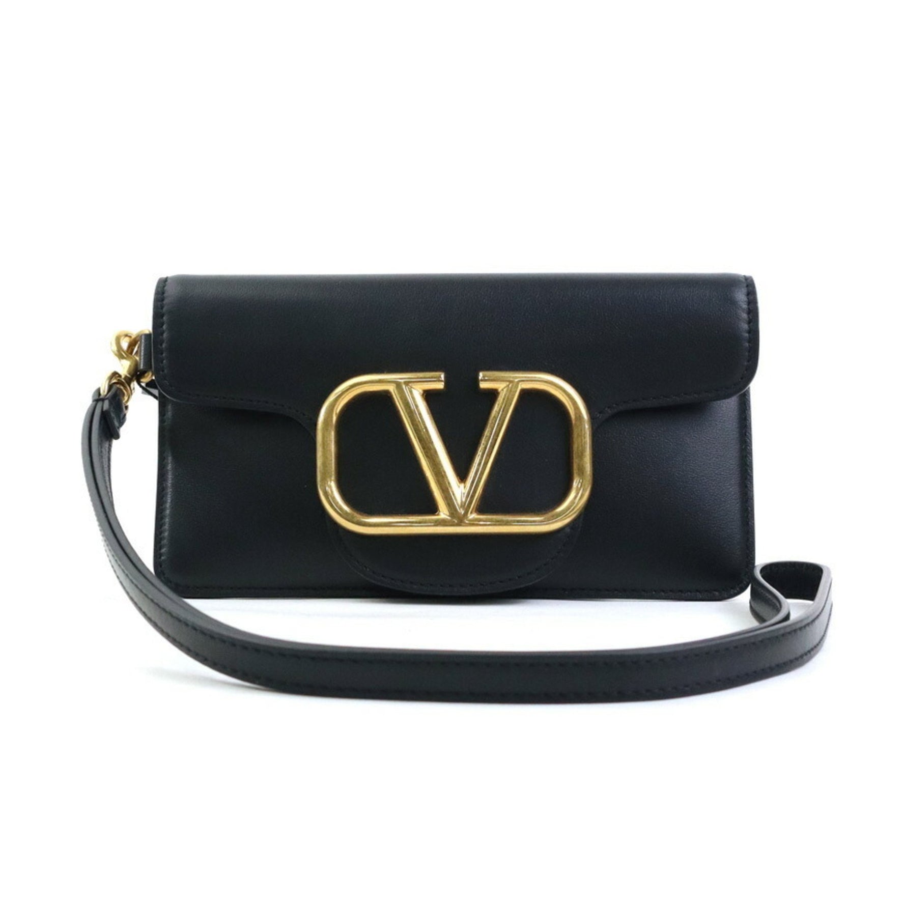 Valentino Garavani Clutch Bag Leather Black Men's 56094i