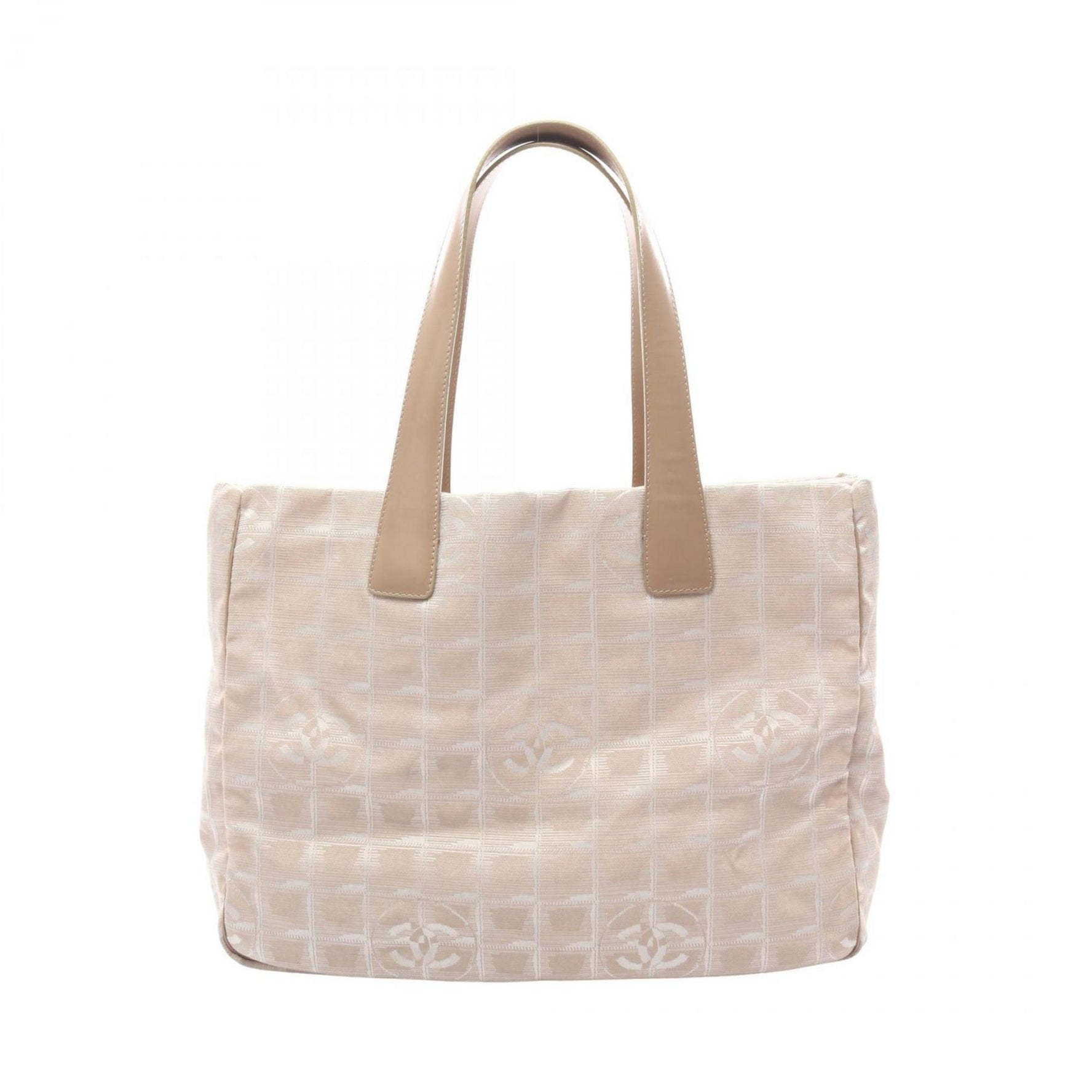 CHANEL New Travel Line MM Tote Bag, Leather, Nylon Canvas