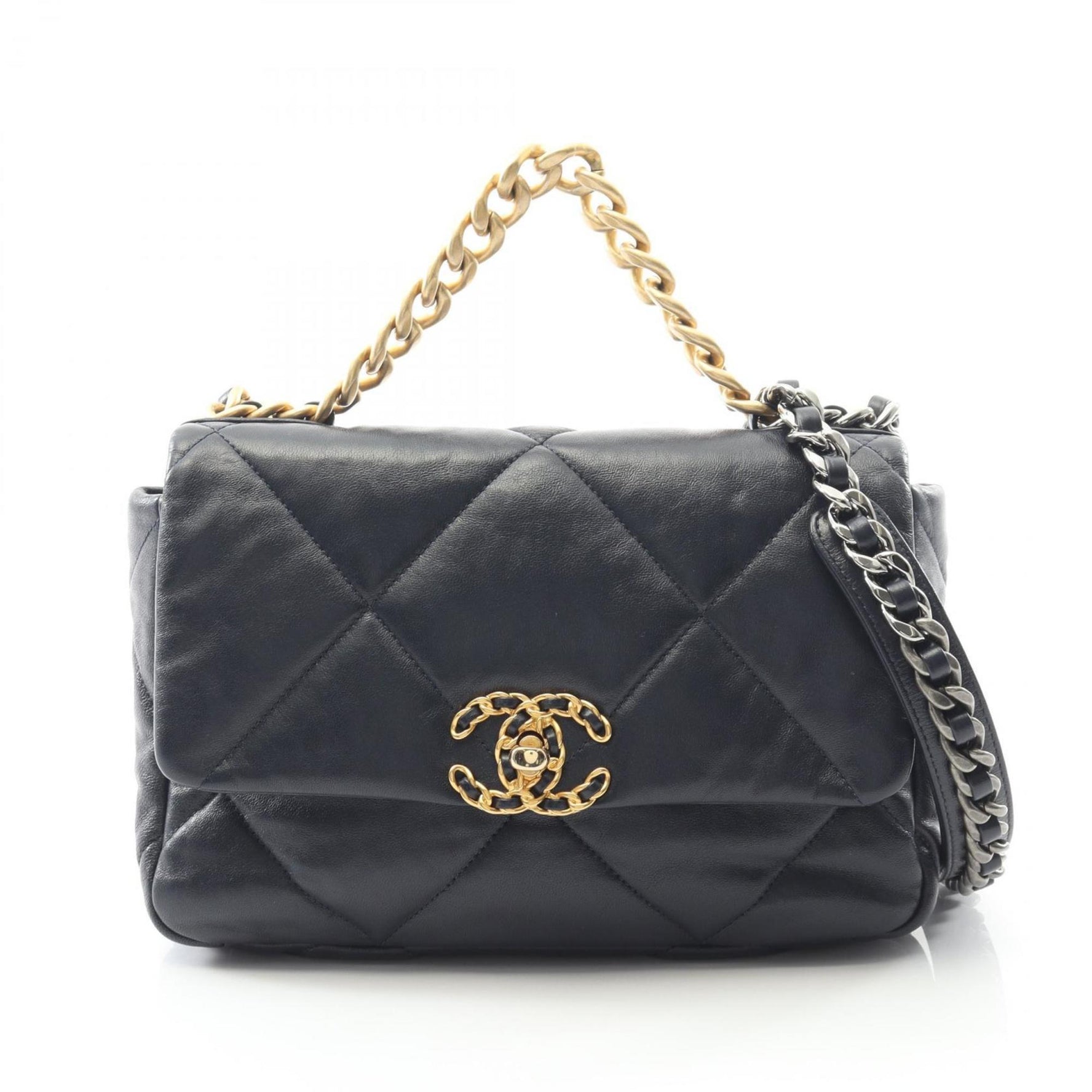 CHANEL 19 Disneuf Matelasse Shoulder Bag in Lambskin, Blue
