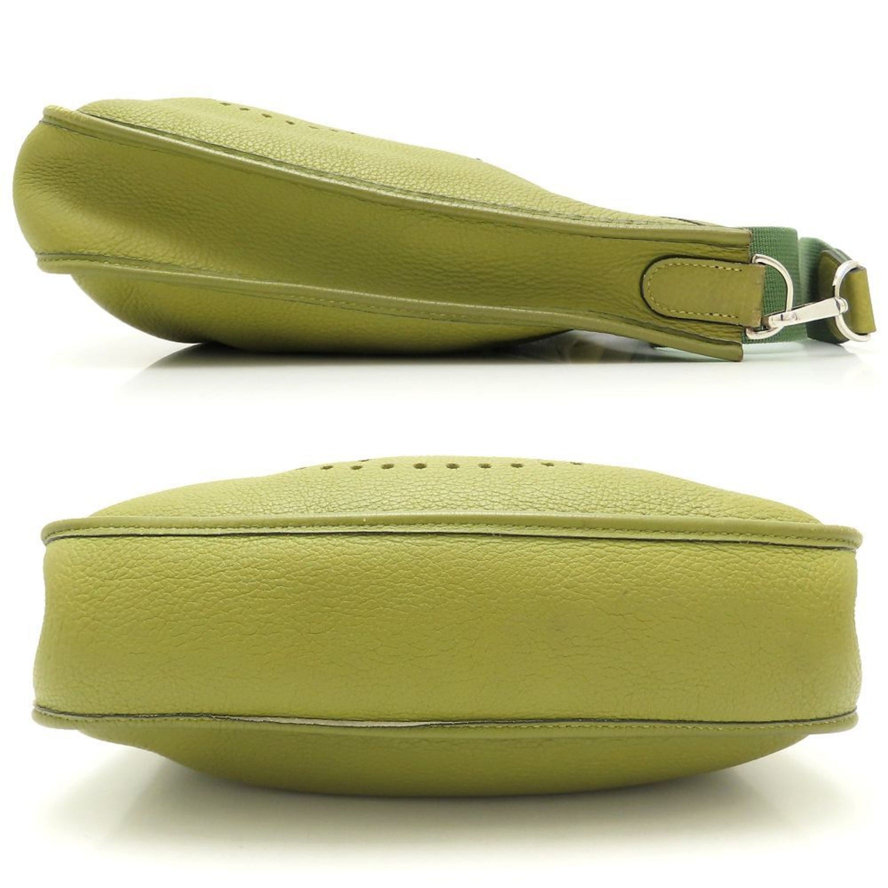 HERMES Evelyn 2 PM Shoulder Bag, Evelyn, H Stamp, 2004, Taurillon Clemence Chartreuse, Green,