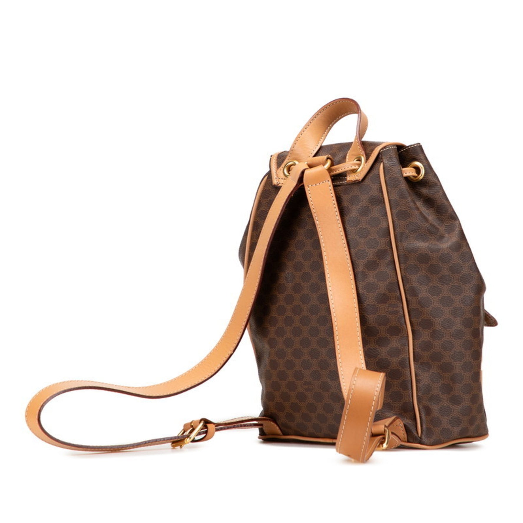 Celine Macadam Backpack in Brown and Beige Leather