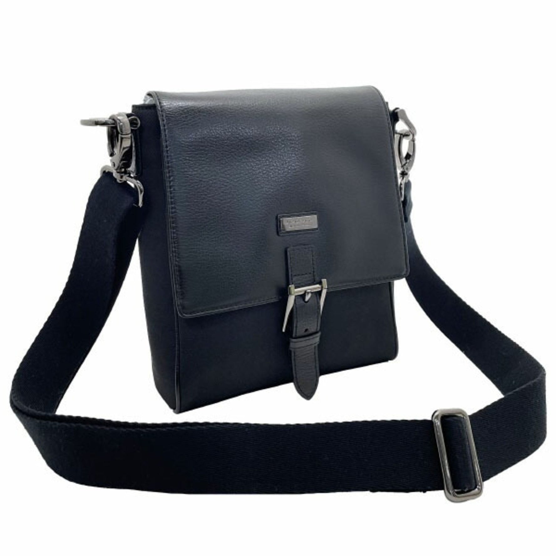 Burberry Shoulder Bag Black Label Crossbody Nylon Leather BURBERRY BLACK LABEL Men's RR-15143