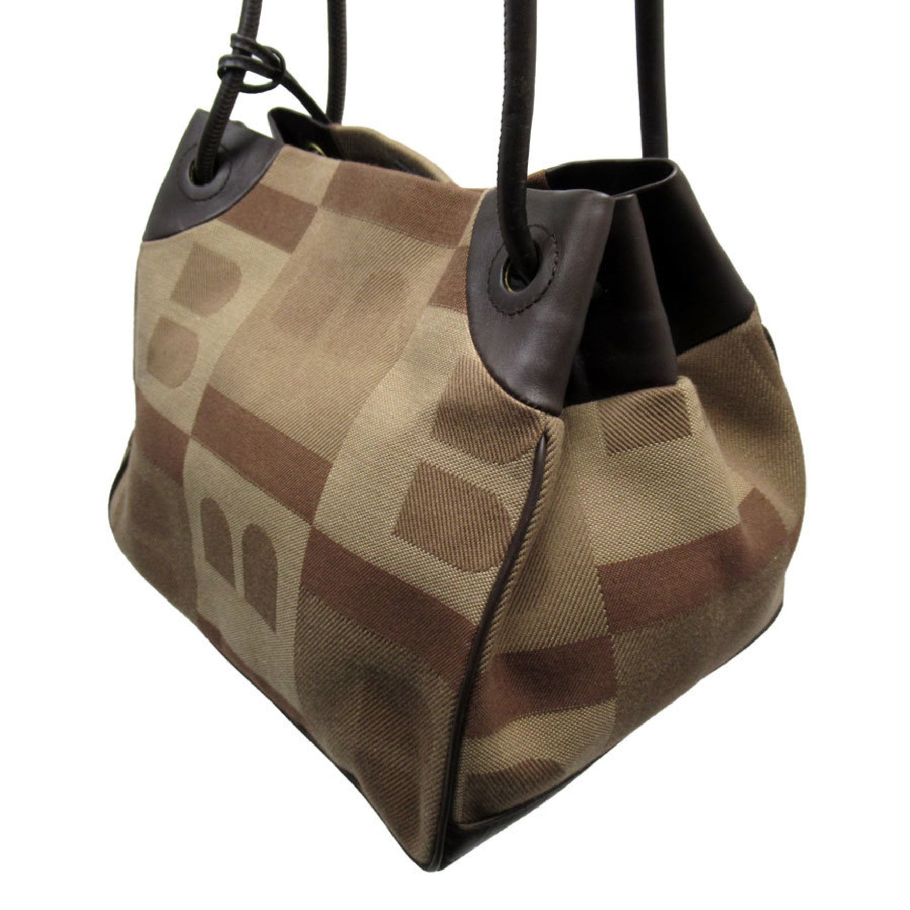 BALLY Shoulder bag canvas leather brown ladies t19243g