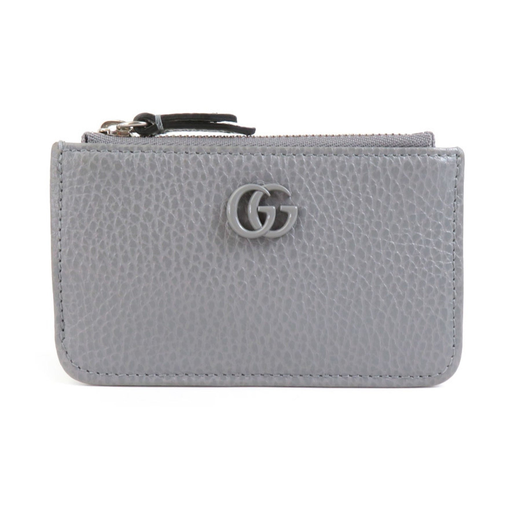 GUCCI GG Marmont key case, leather, grey, silver, for men and women, e58964f