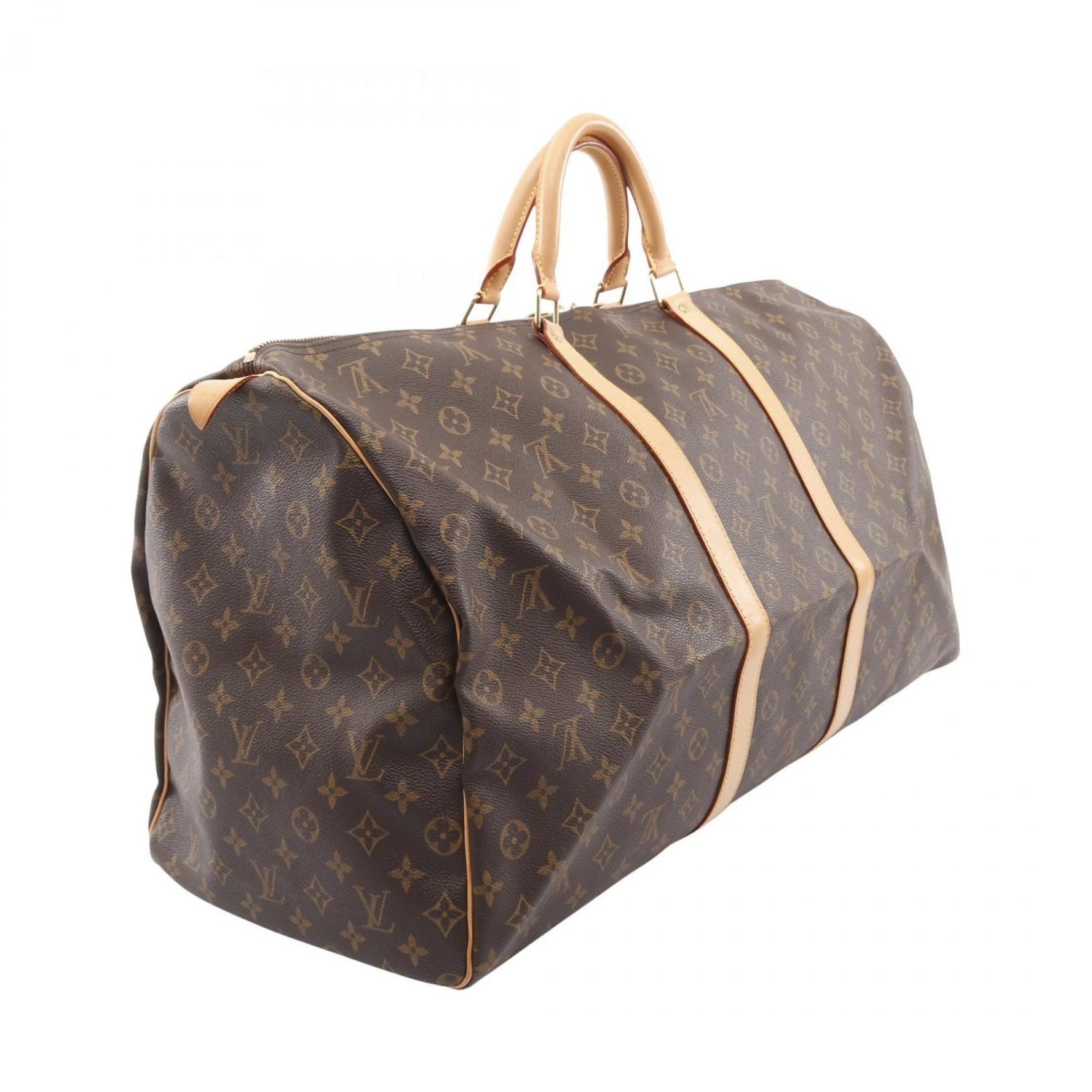 Louis Vuitton Keepall 60 Monogram Boston Bag, Coated Canvas and Leather, Brown, Women