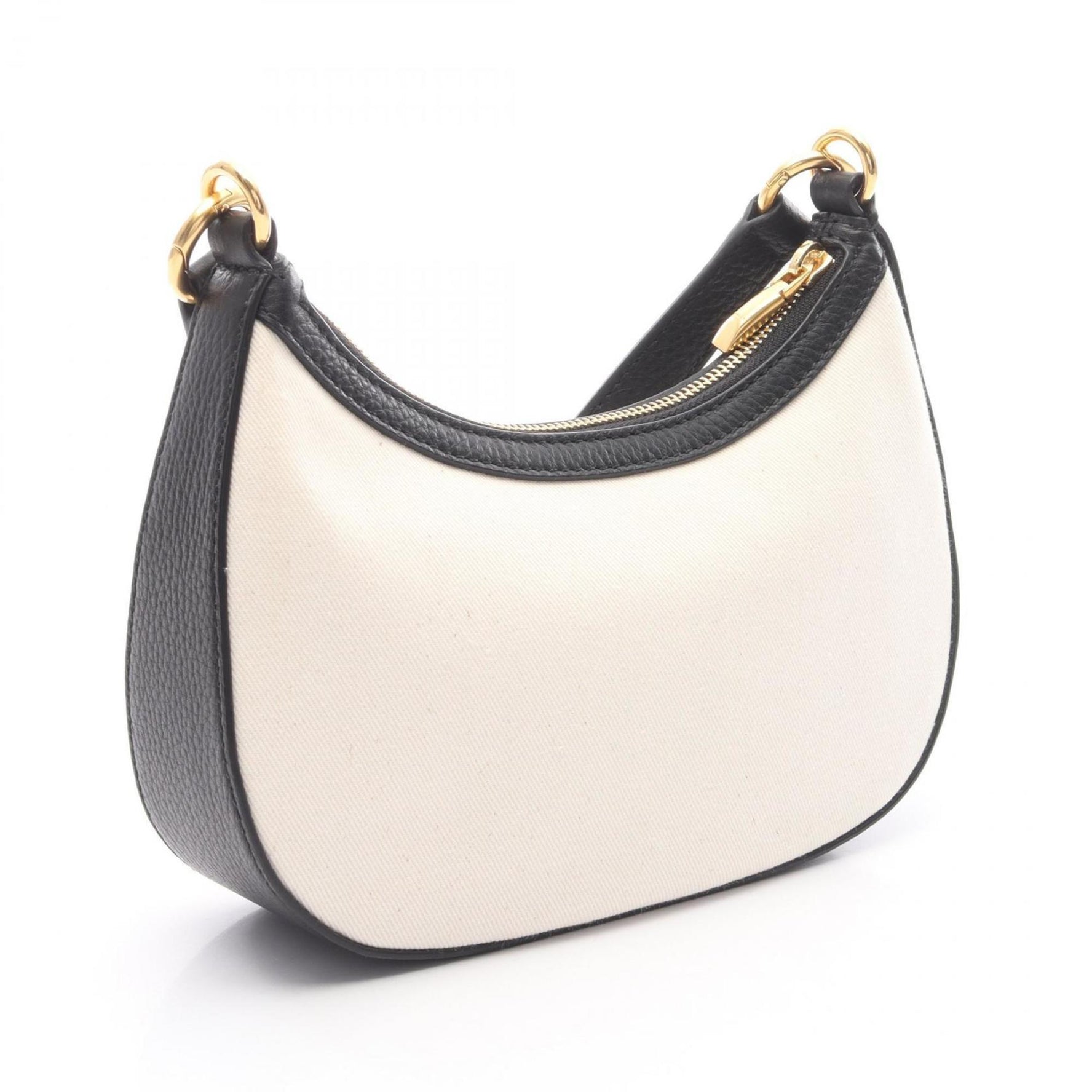 BALLY Shoulder Bag, Canvas and Leather, Ivory/Black
