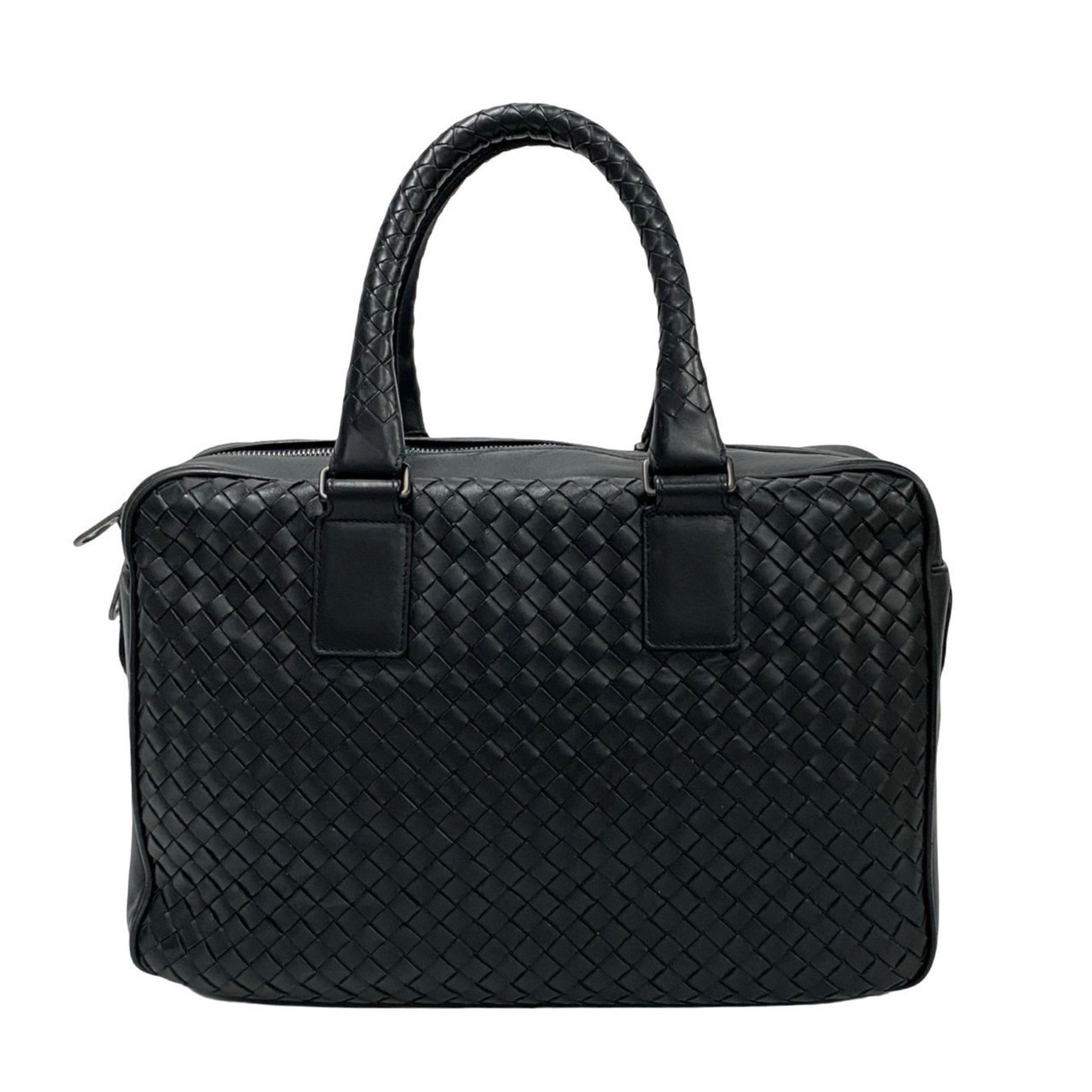 BOTTEGA VENETA Intrecciato Leather Handbag, Mini Boston Bag, Tote