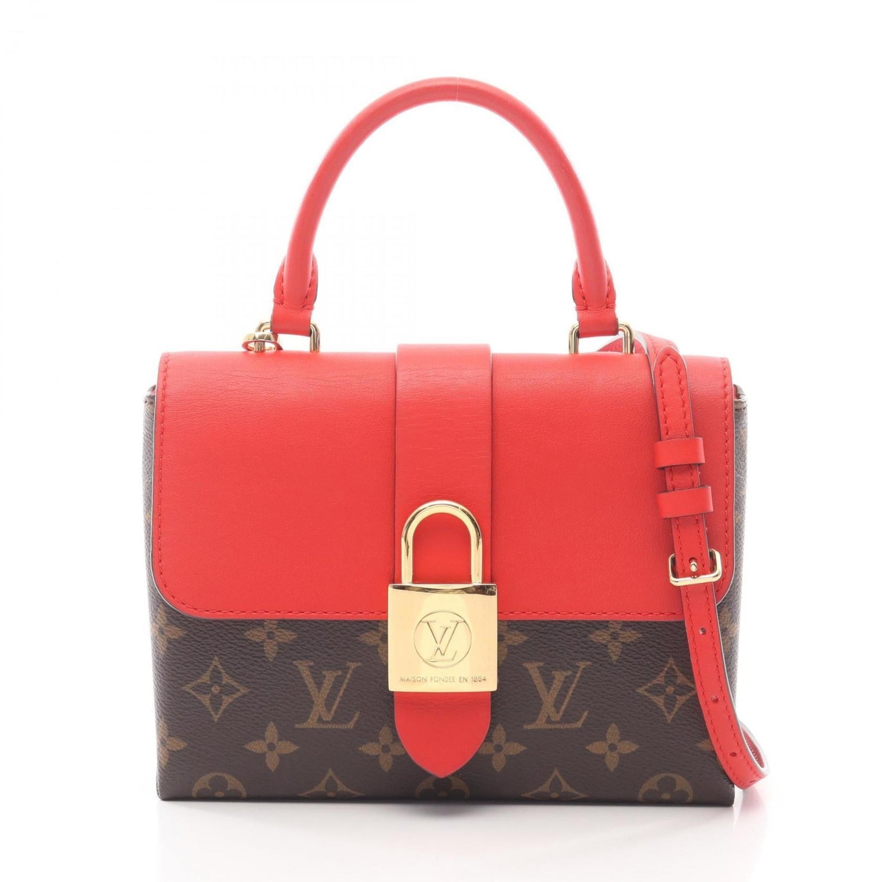 Louis Vuitton Rocky BB Monogram Coquelicot Handbag, Coated Canvas and Leather, Brown Red