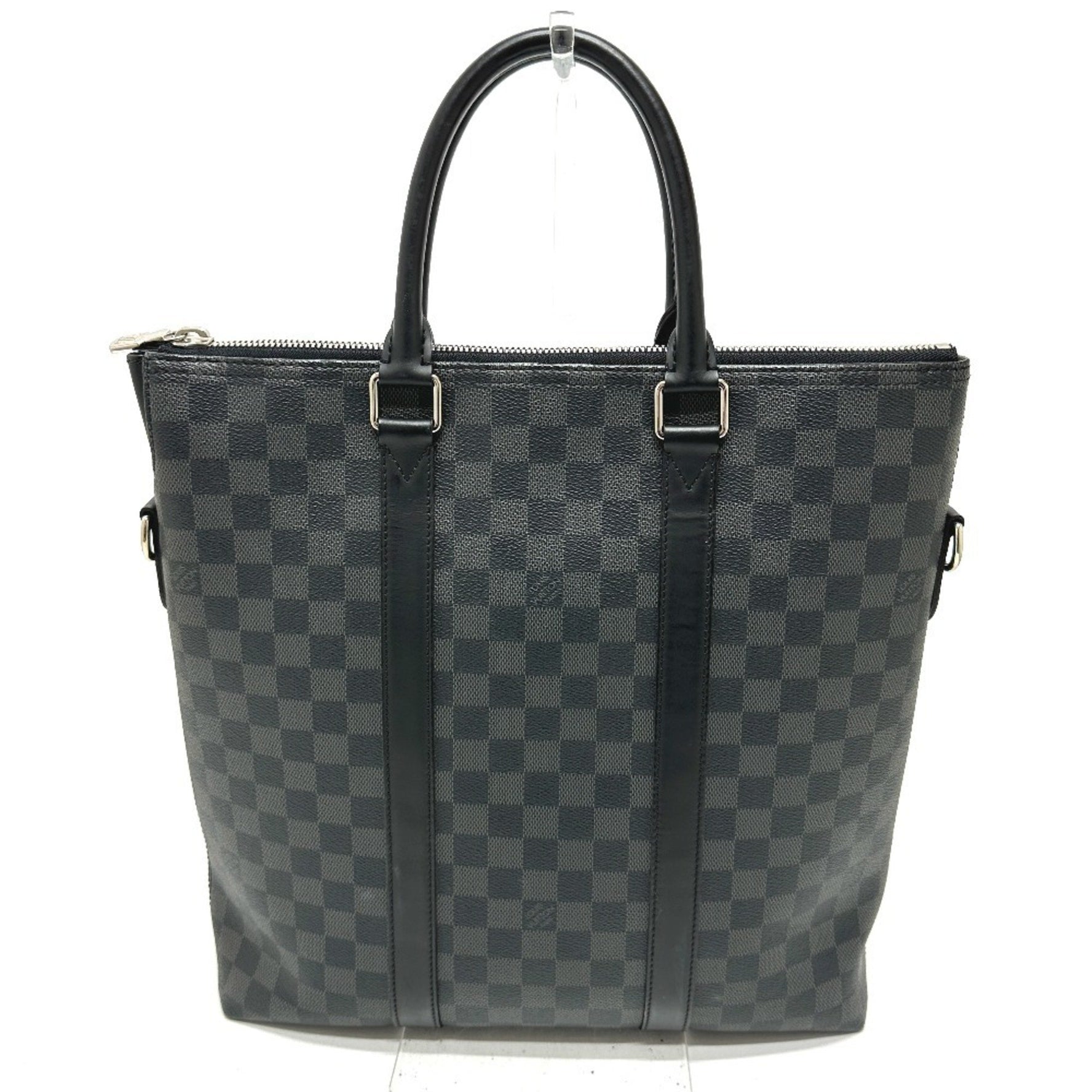 LOUIS VUITTON N40000 Damier Graphite Anton Tote Bag in Canvas, Men's, Black