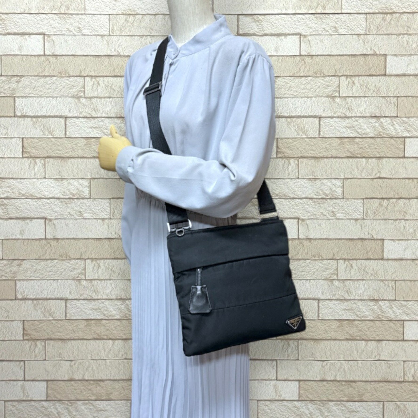 Prada Shoulder Bag Nylon BT0741 Black Unisex PRADA