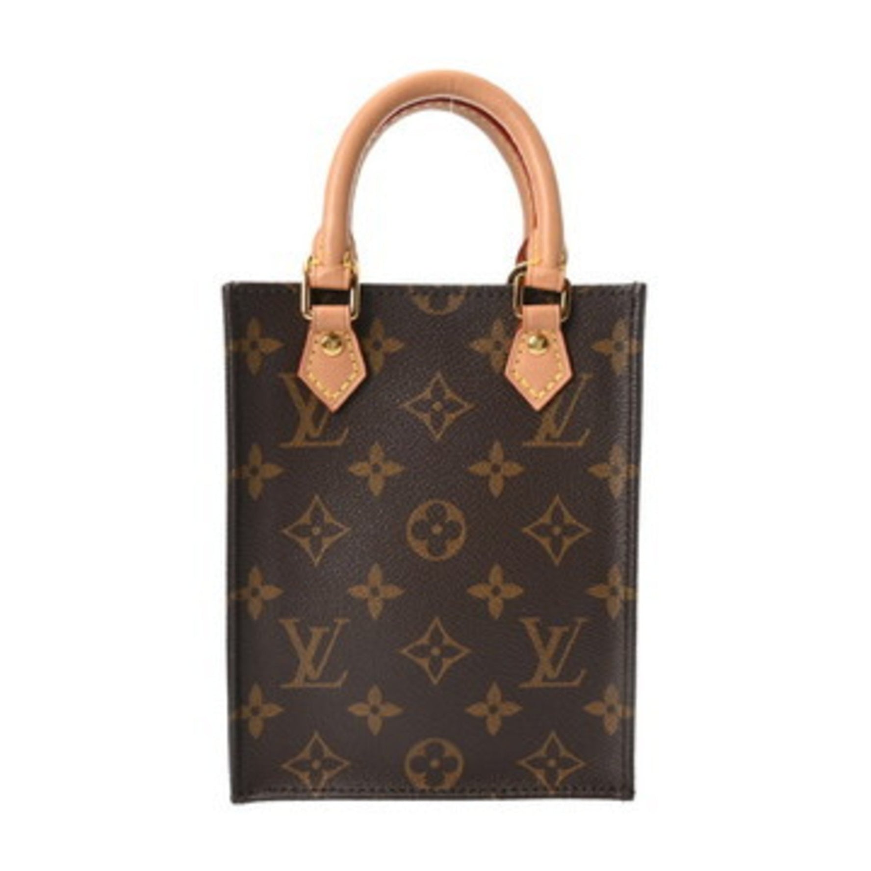LOUIS VUITTON Monogram Petite Sac Plat (old model) Canvas Handbag