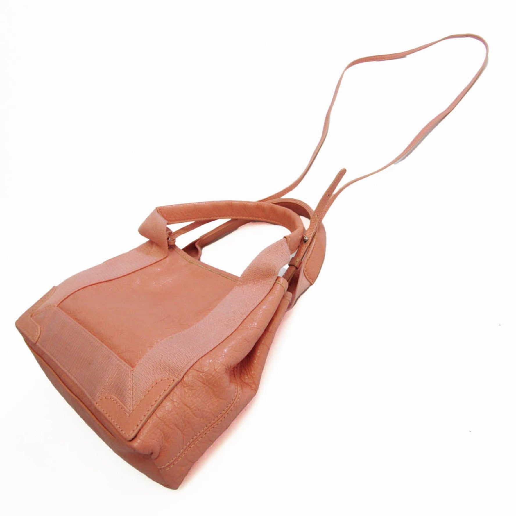 Balenciaga Navy Cabas XS Women's Canvas,Leather Handbag,Shoulder Bag Light Pink