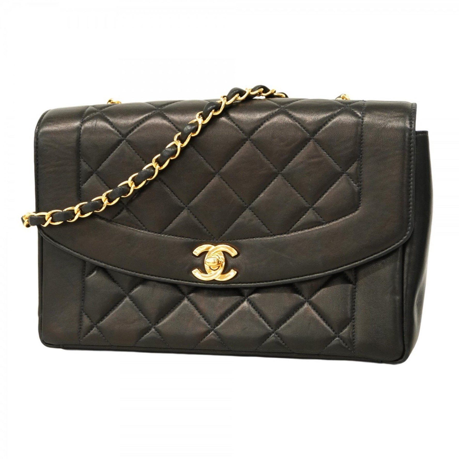 Chanel Diana Matelasse Chain Shoulder Bag in Lambskin