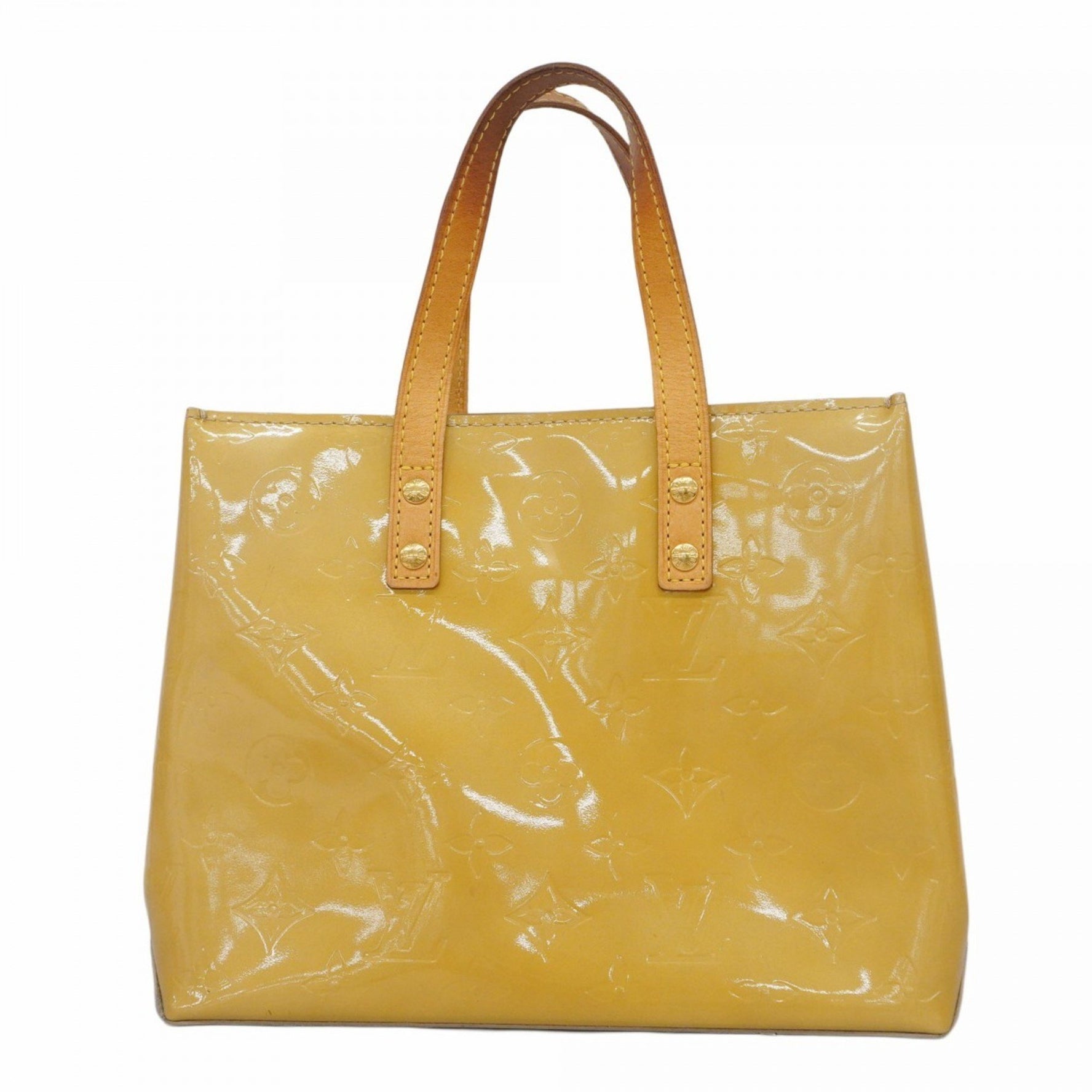 Louis Vuitton Vernis Reed PM Handbag M91144 Beige Women's