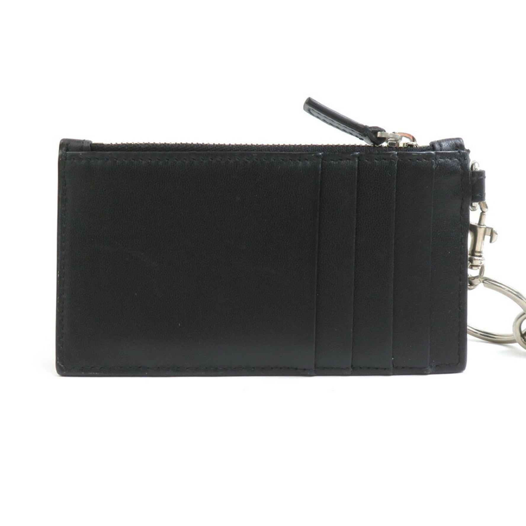 BALENCIAGA Wallet/Coin Case/Card Holder Leather Black Silver Men's Women's e60518a