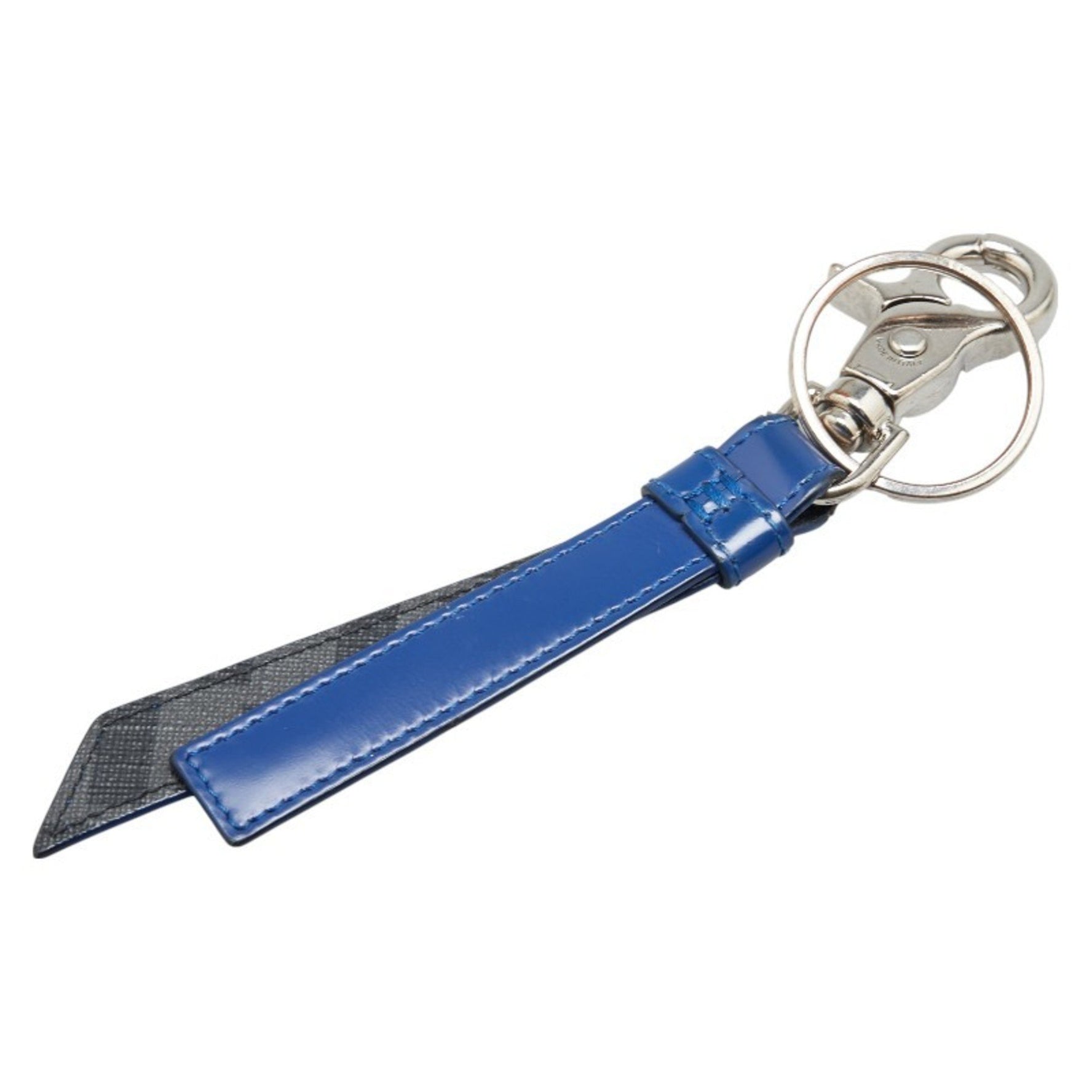 Fendi Zucca Keychain Bag Charm AGRA Silver Metal Leather