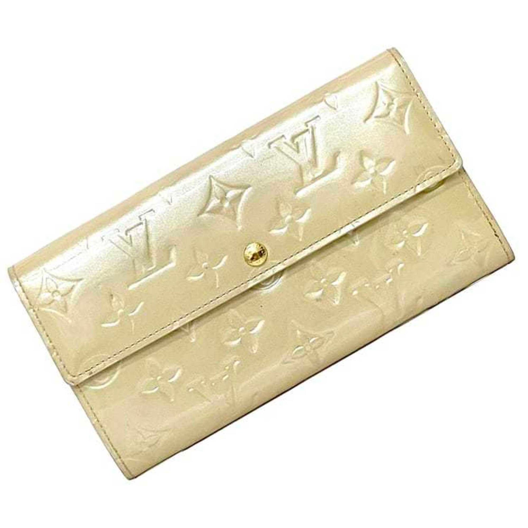 Louis Vuitton Bi-fold Long Wallet Portefeuille Sarah ec-22910 Beige Broncorail Monogram Vernis M91466 Canvas Enamel TH5100 LOUIS VUITTON Patent Leather Flap