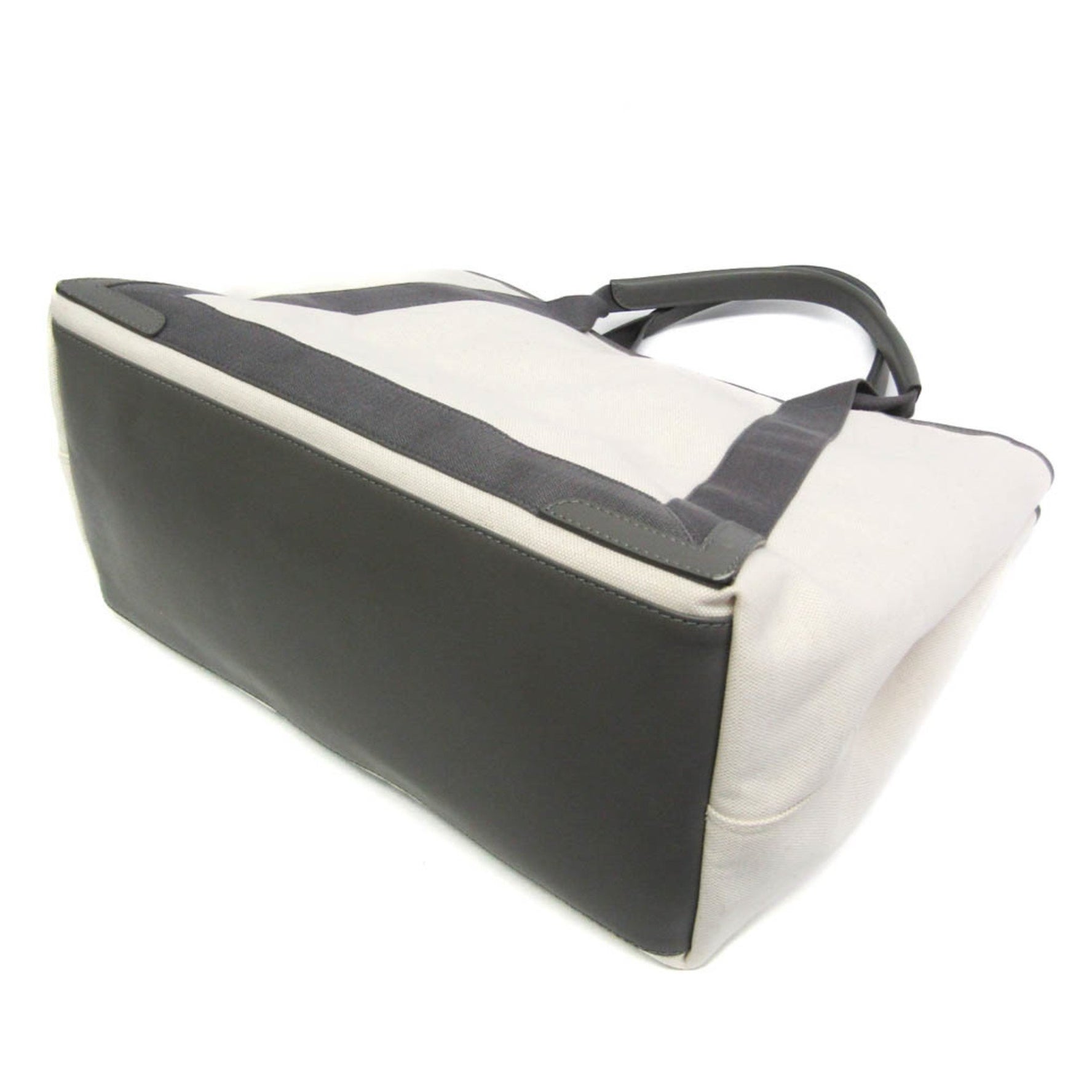 Balenciaga Navy Cabas M Women's Canvas,Leather Tote Bag Cream,Gray