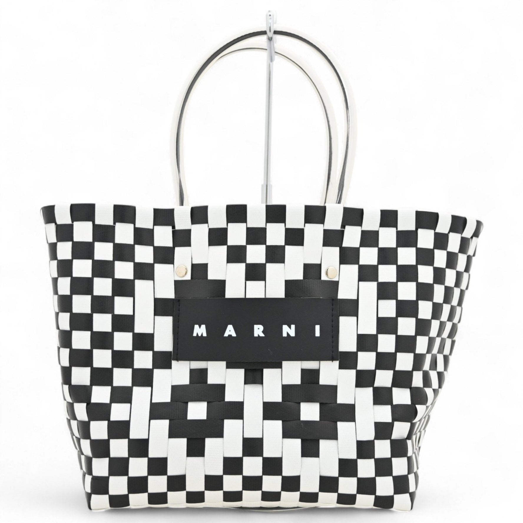 Marni Picnic Basket Bag in Black and White